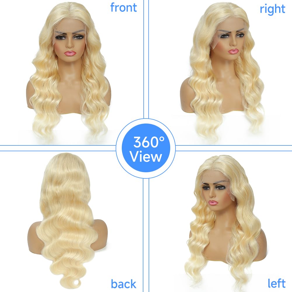 Avolo 613 Lace Front Wig Human Hair 13X6 Transparent Lace Blonde Lace Front Wigs Human Hair Pre Plucked 613 Body Wave Lace Front