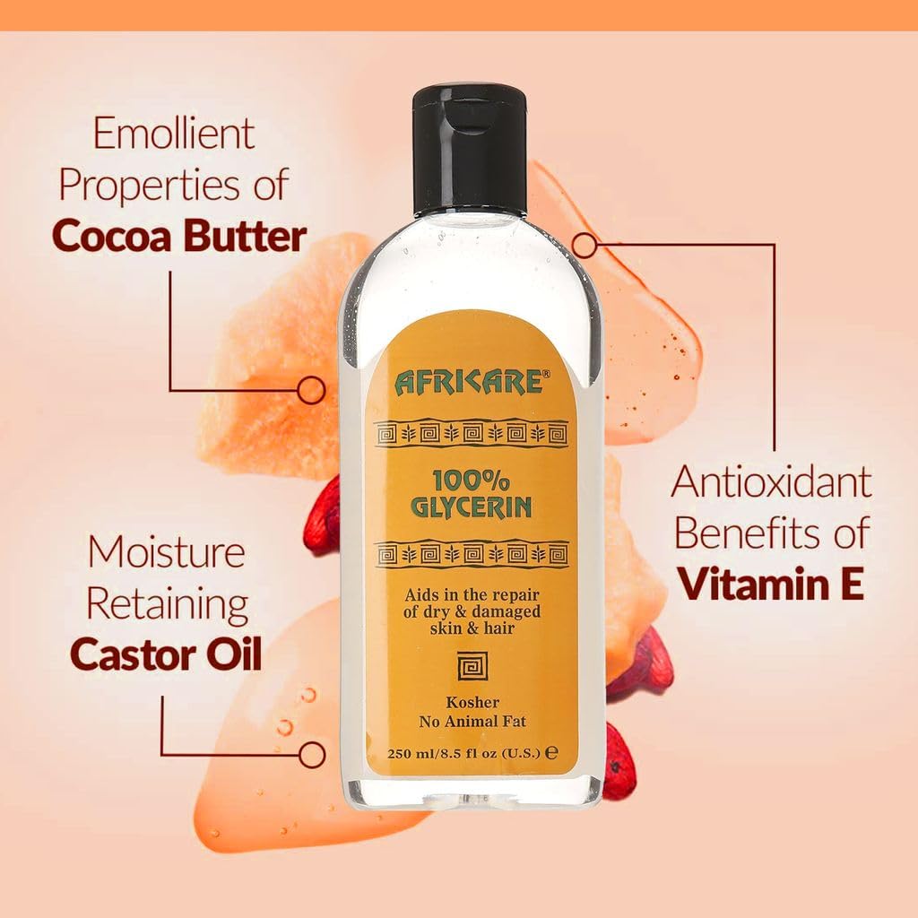 Cococare Africare 100% Glycerin 8.5 Oz - 100% Pure Organic Glycerin for Skin and Hair