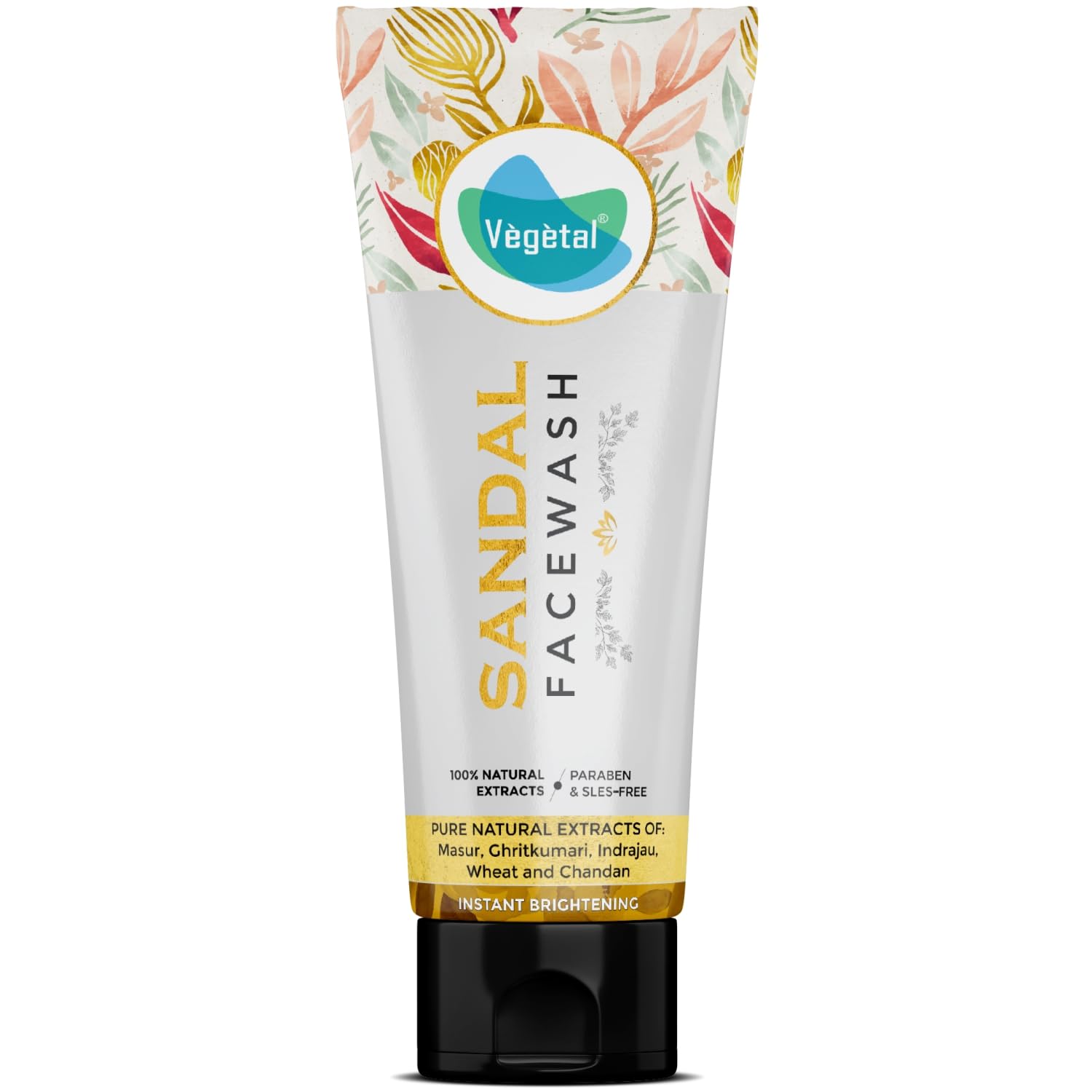 Vegetal Fairness Face Wash For All Skin Type With Sandal Wood Extract  100G.