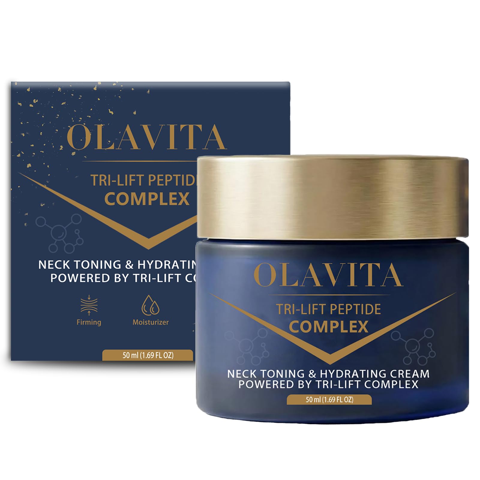 OLAVITA Trilift Peptide Complex Cream, Trilift Peptide Cream for Wrinkle Anti Aging,Neck Firming Moisturizer for Skin Smoother