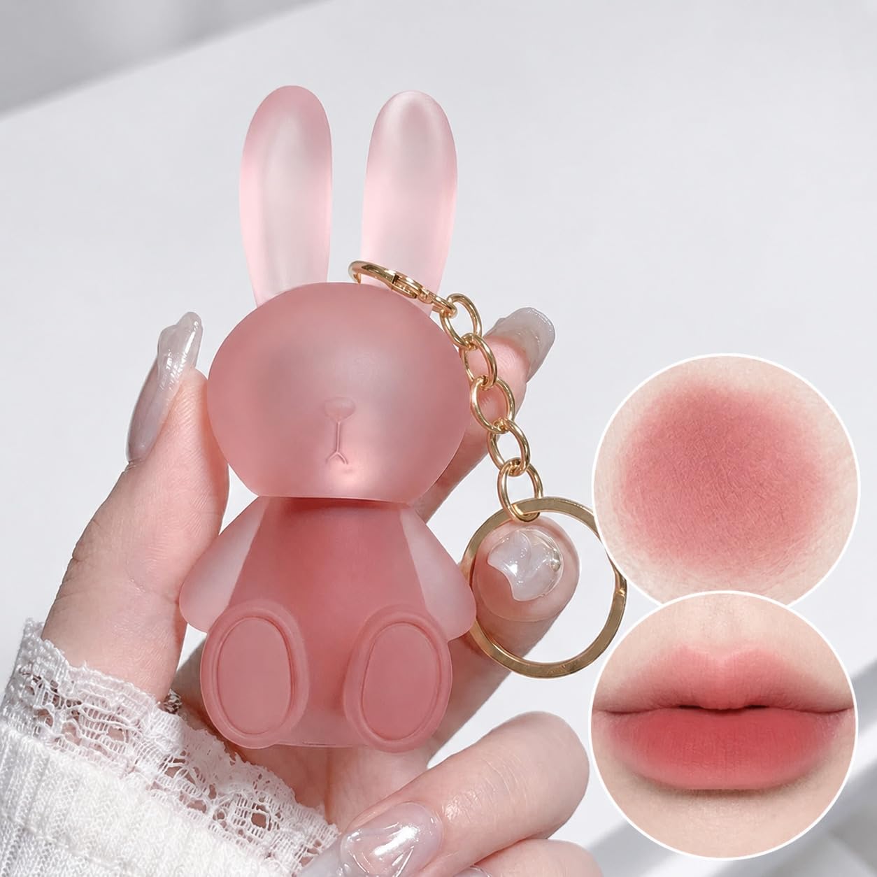 Prityka Teddy Bear Style Lip Gloss Keychain (Pack Of 2)  Hydrating Moisturizing Lip Gloss, NonSticky Glossy Shine Lip Balm For