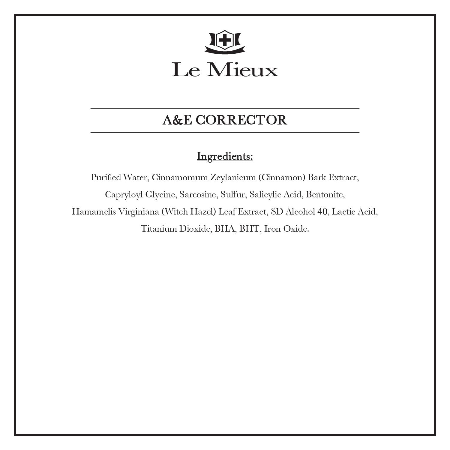 Le Mieux A&E Corrector - Salicylic Acid & Witch Hazel Blemish Spot Treatment for Oily & Combination Skin, Face Spot Corrector (1