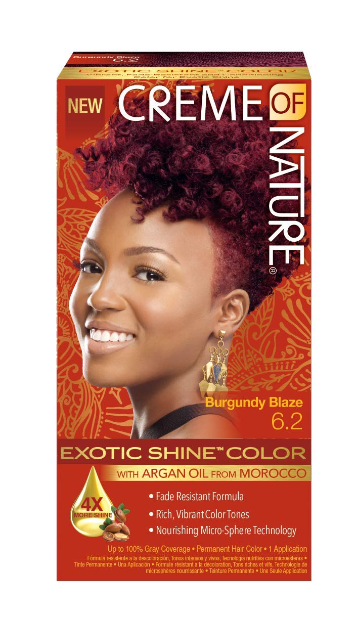 Creme of Nature Exotic Shine Hair Color With Argan Oil from Morocco, 6.2 Burgundy Blaze, 1 Application