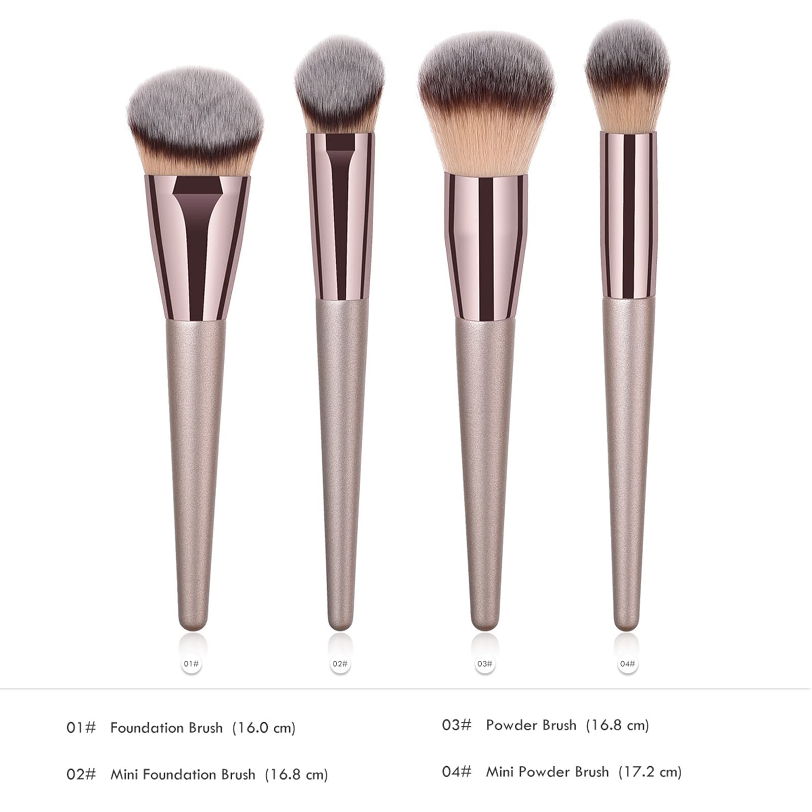 4Pcs Professional Makeup Brush Set, Premium Synthetic Liquid Foundation Brush Blending Powder Tapered Kabuki Makeup Brushes Cosm