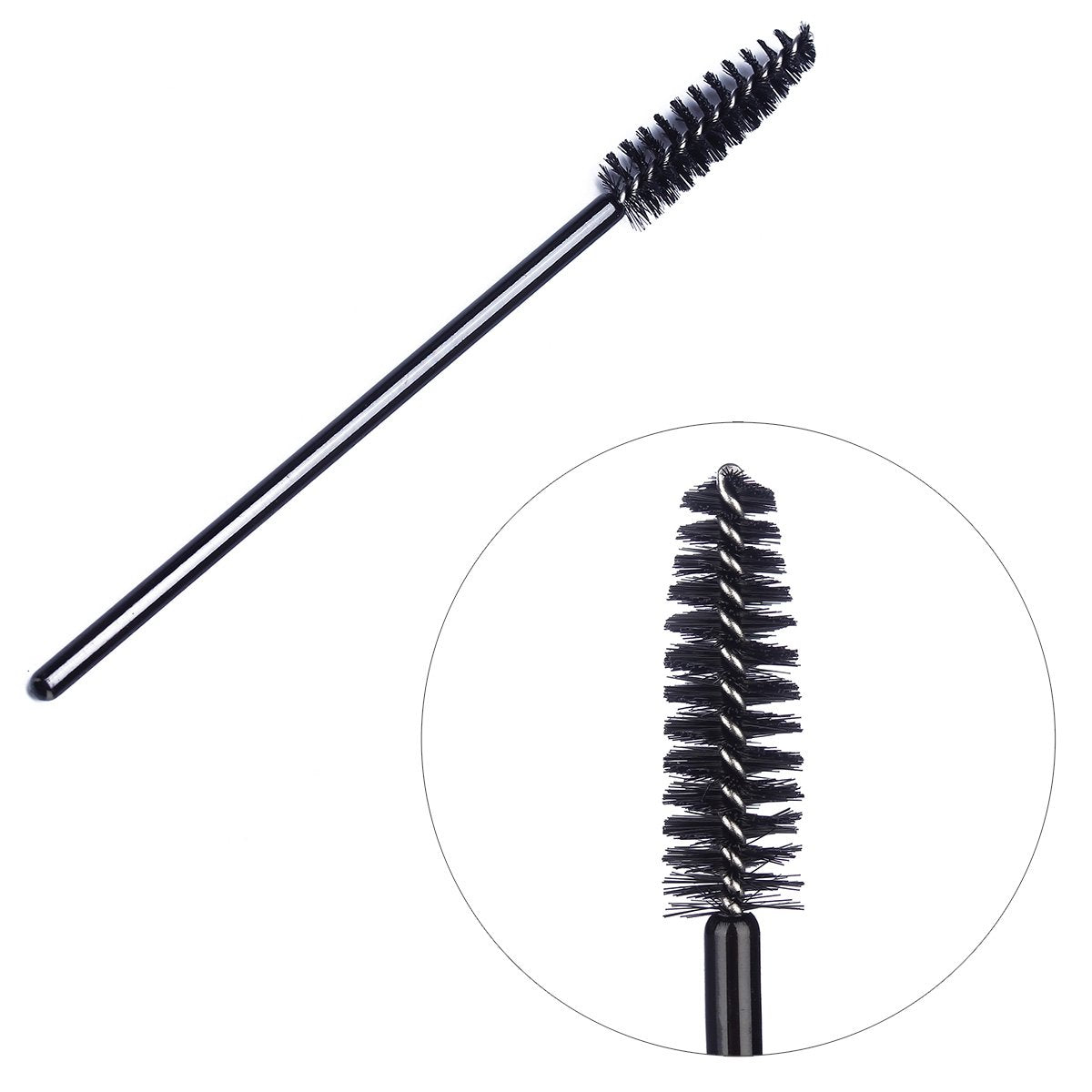 Disposable Mascara Wands Brush Makeup Spoolies Bulk For Eyelash Extensions, Black (1000 Pieces)