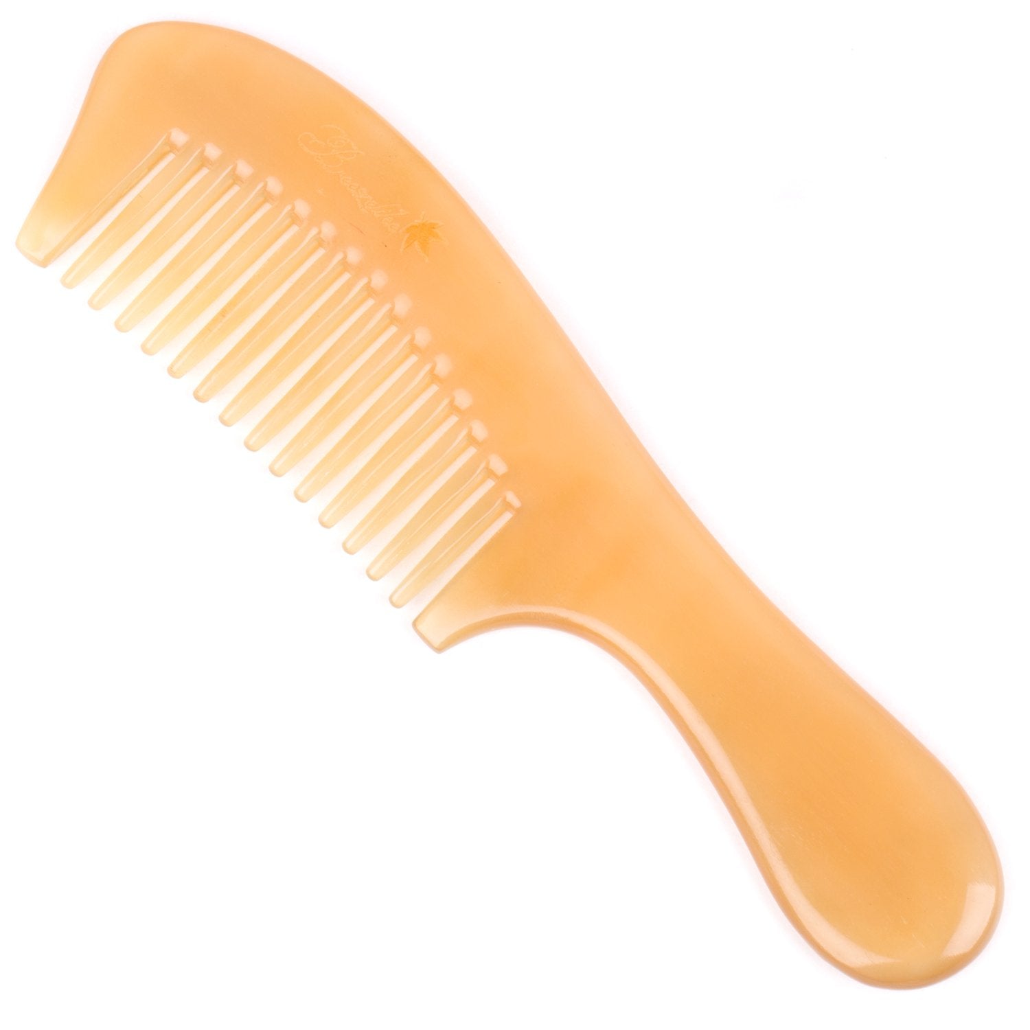 Breezelike Natural Sheep Horn Comb - No Static Handmade Wide Tooth Hair Comb - Professional Detangling Massage Comb with Gift Bo