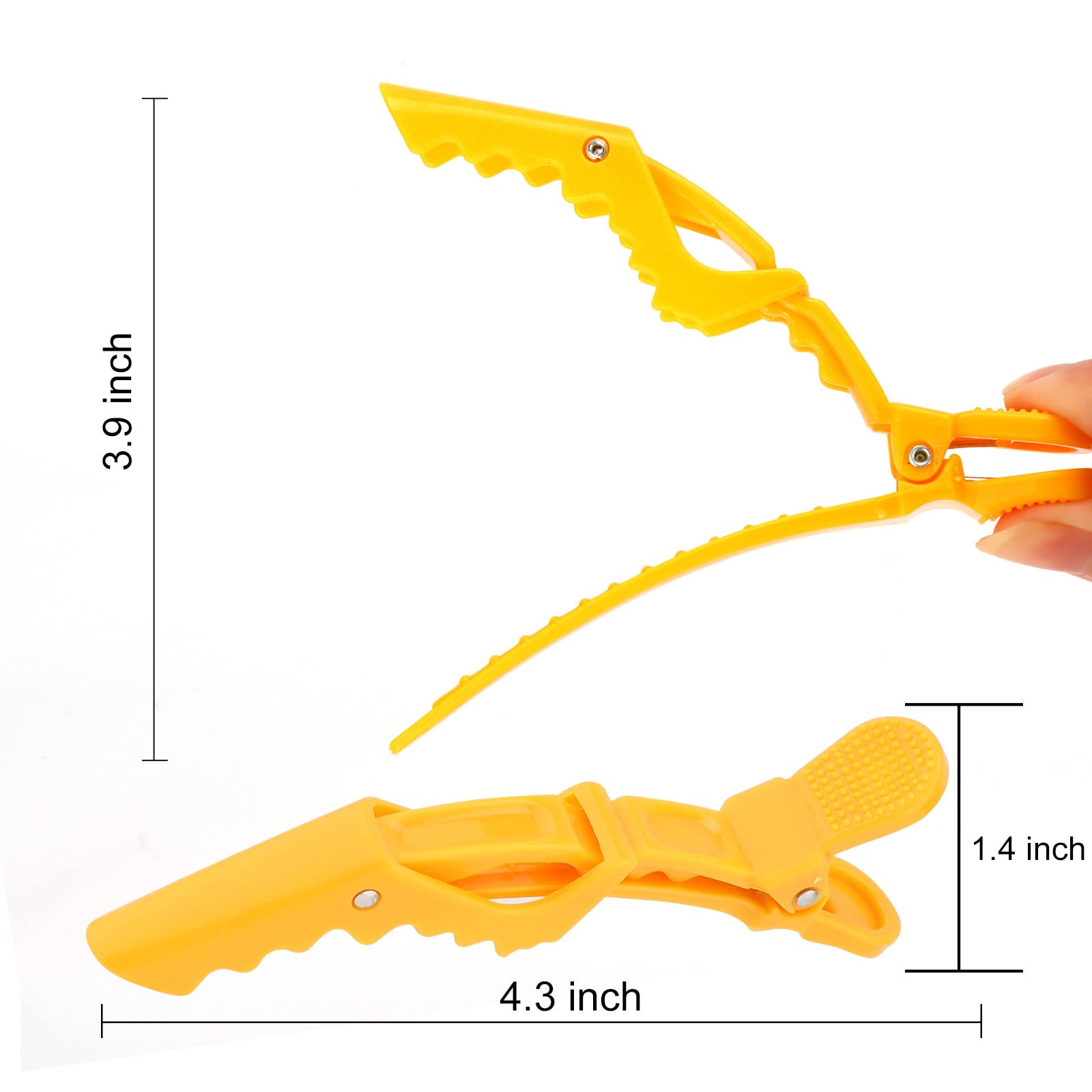 Ondder 14 Pcs Yellow Hair Sectioning Clips - Alligator Hair Clips For Coloring, Cutting And Styling Hair Accessories For Women,