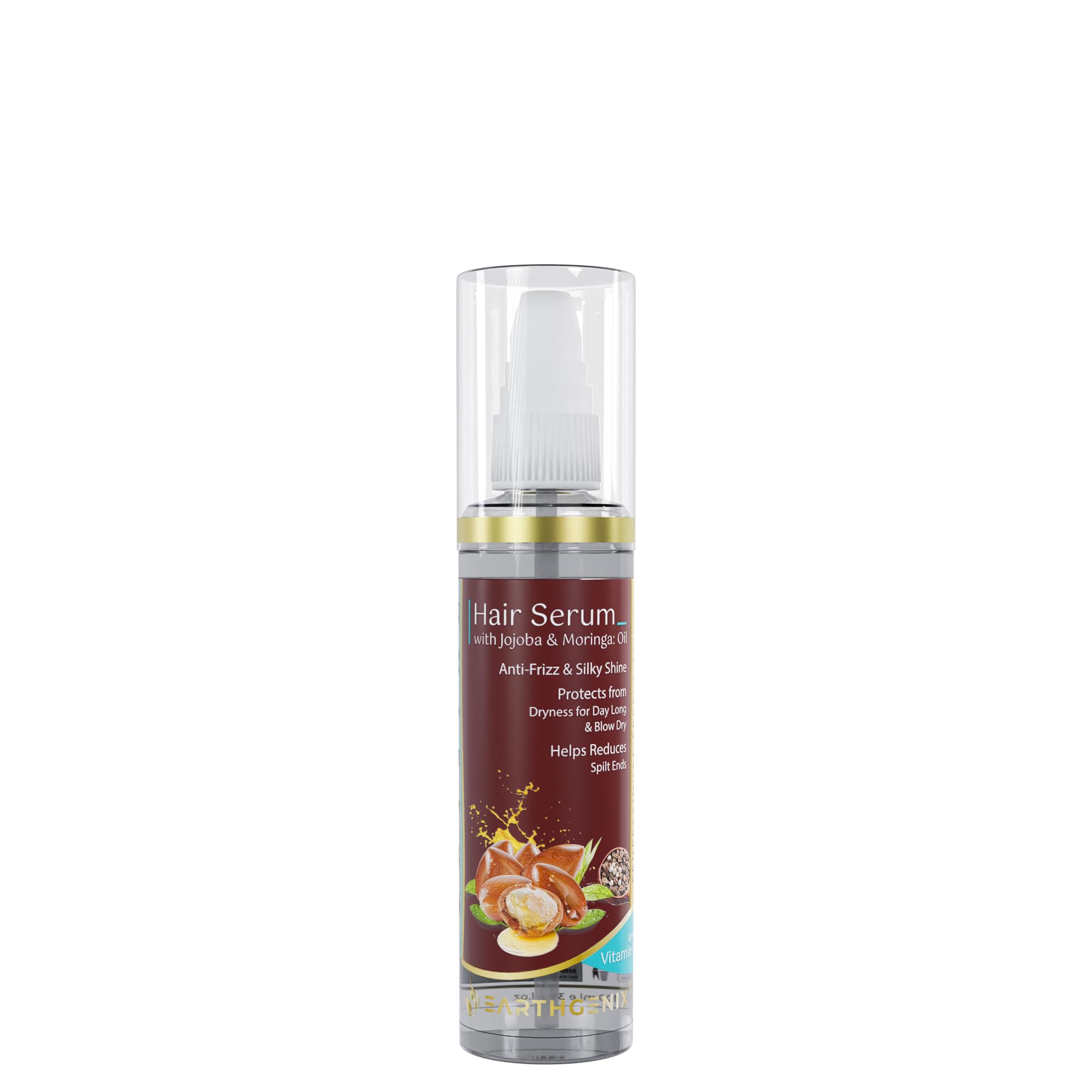 Earthgenix Crystal Hair Serum With Jojoba & Moringa: Oil (50Ml) | With Vitamin E | Helps Reduces Split Ends | For Men And Women