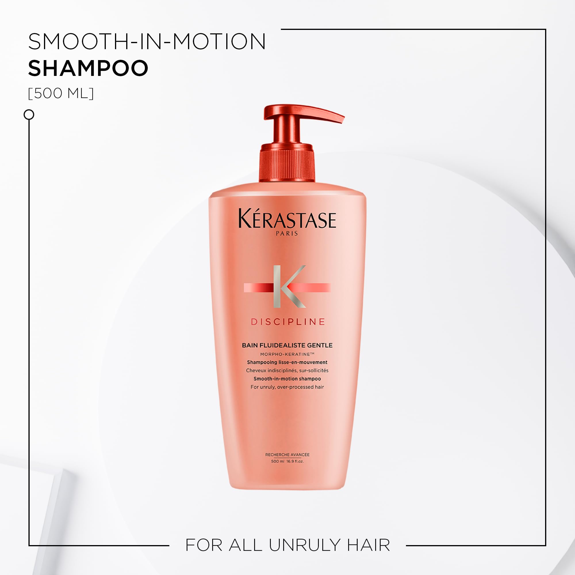Kerastase Discipline Bain Fluidealiste Shampoo - Sulfate-Free, Smoothing & Hydrating, Frizzy Hair, Softens and Nourishes, 16.9 F