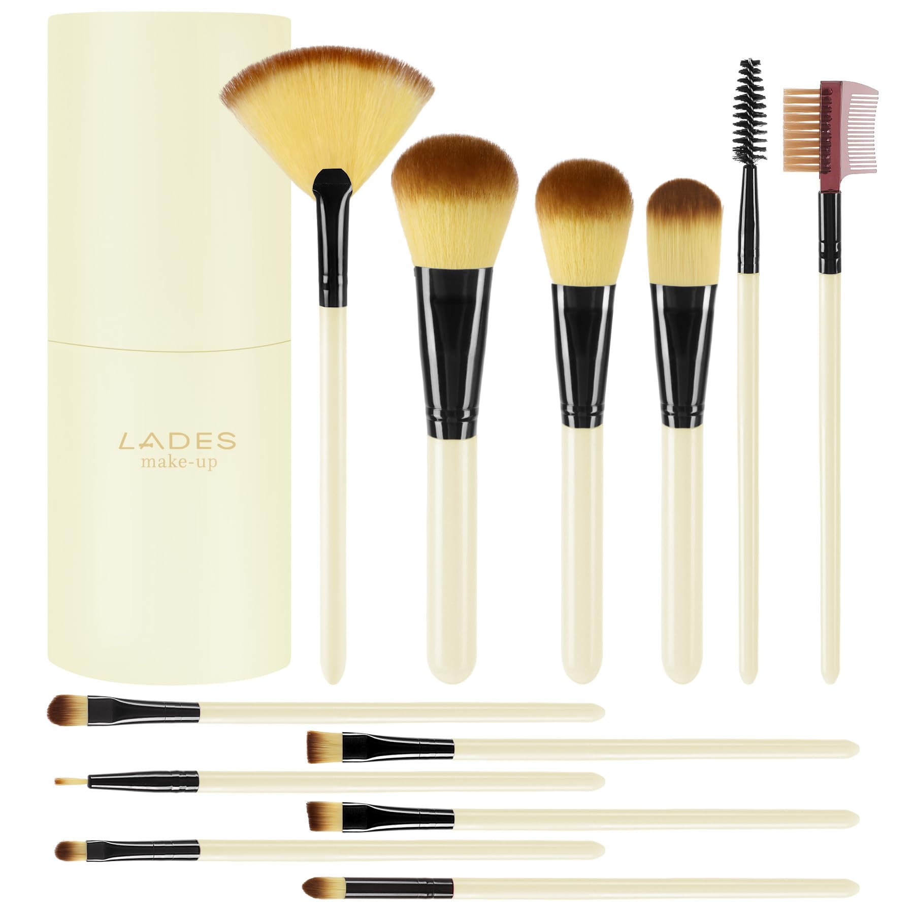 Makeup Brush Set With Case - 12 Pcs Makeup Brush Sets For Foundation Beauty Eyeshadow Blush Powder Concealer Contour Brushes Kit