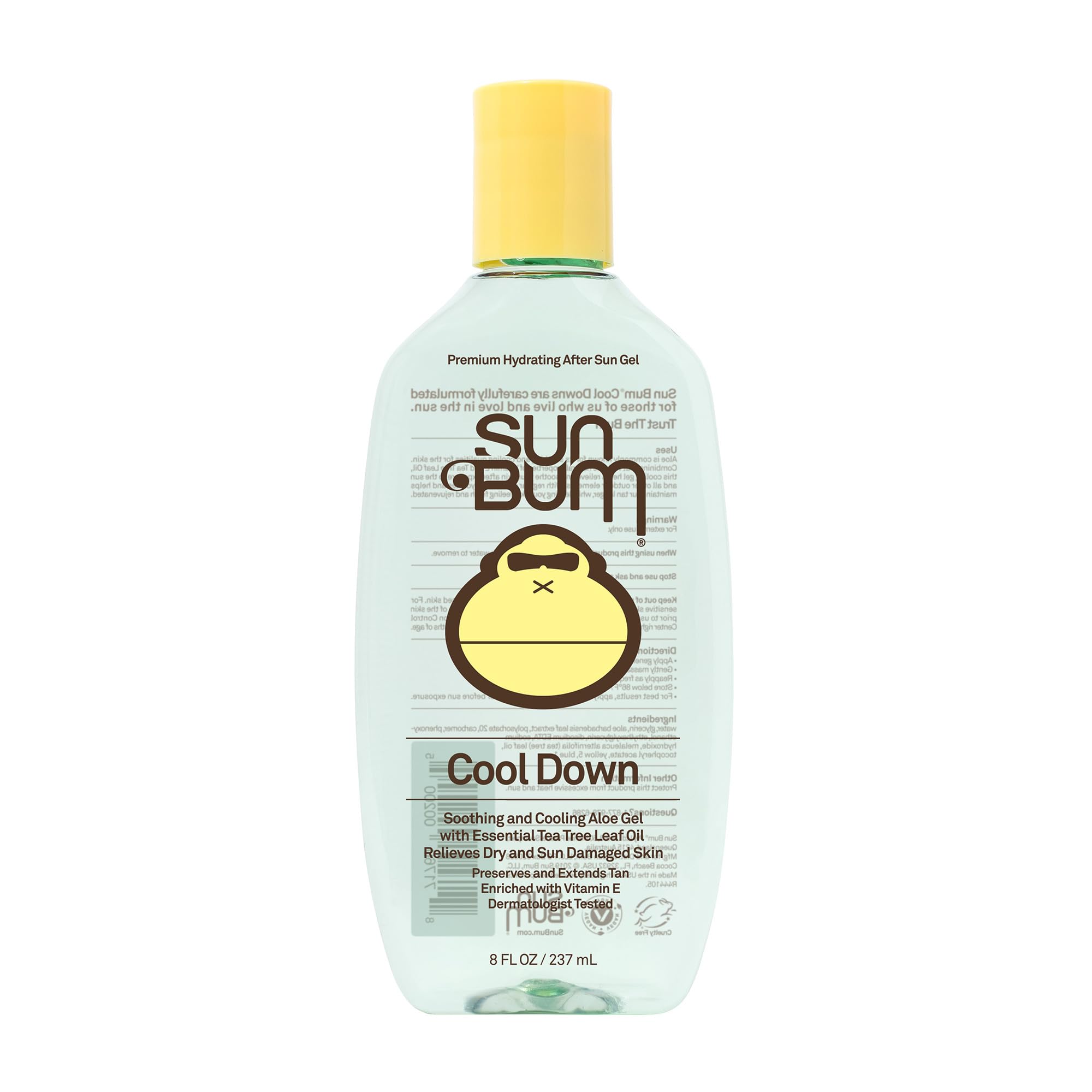Sun Bum Cool Down Aloe Vera Gel | Vegan After Sun Care With Cocoa Butter To Soothe And Hydrate Sunburn Pain Relief | 8 Oz