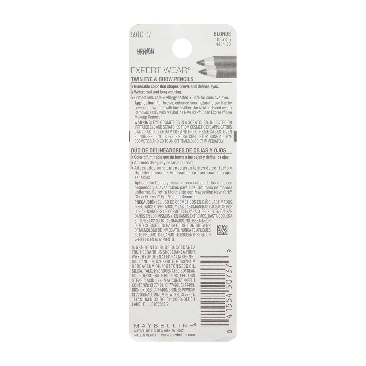 Maybelline Expert Eyes Brow And Eye Pencil, Blonde [107], 0.03 oz (Pack of 2)