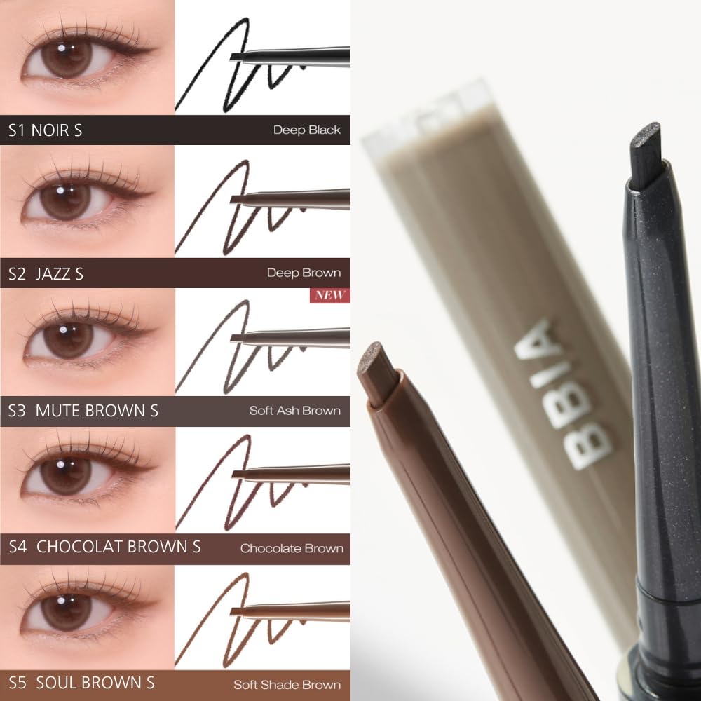 Bbia Last Auto Gel Eyeliner Slim 5 Colors - Ultra-Fine Waterproof Mechanical Gel Eye Liner Pencil Smudge-Proof Easy Drawing Smoo