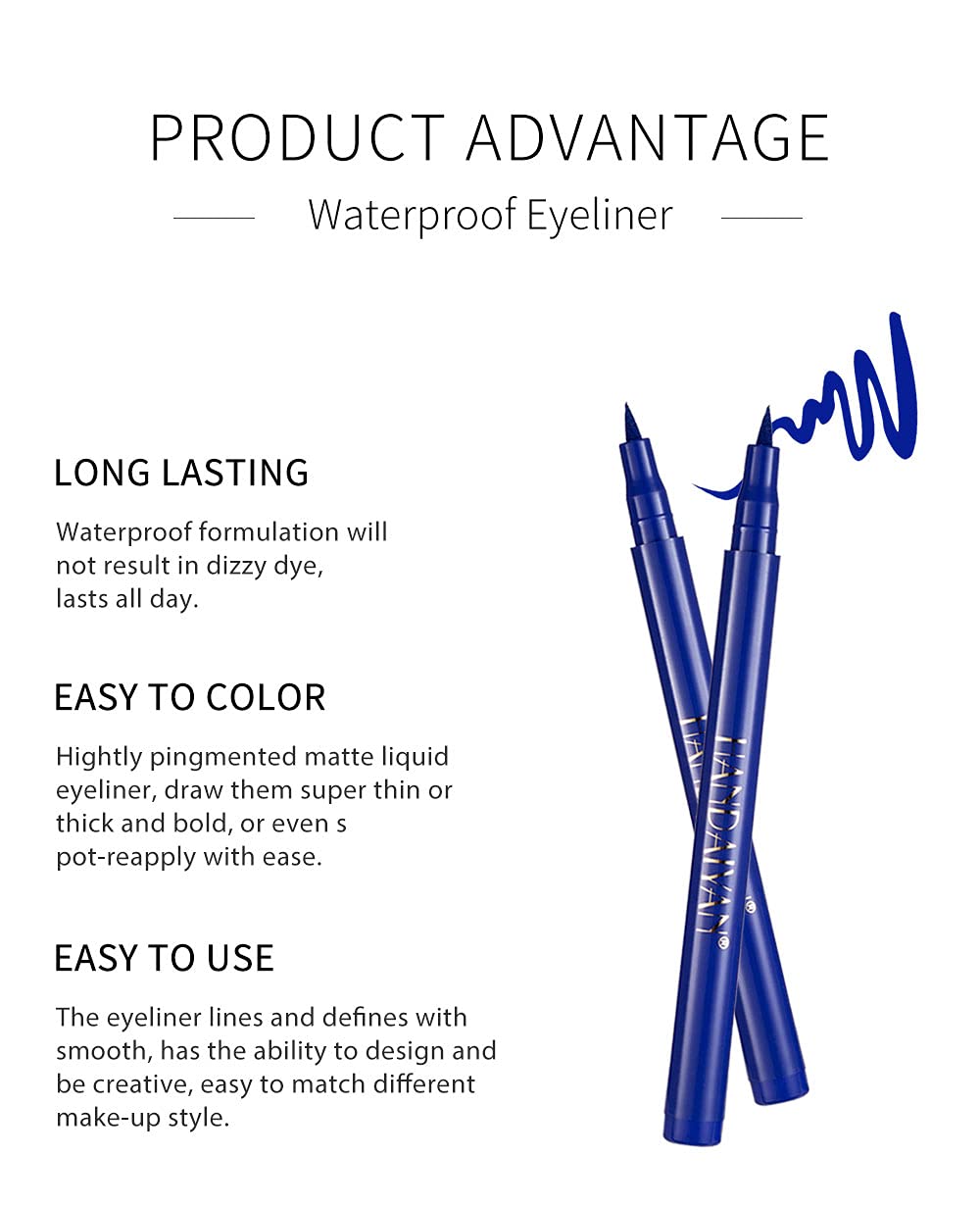 Bestland 12 Colors Matte Liquid Eyeliner Set Rainbow Colorful Neon Eyeliner Pencil Pigmented Waterproof Smudgeproof Long Lasting