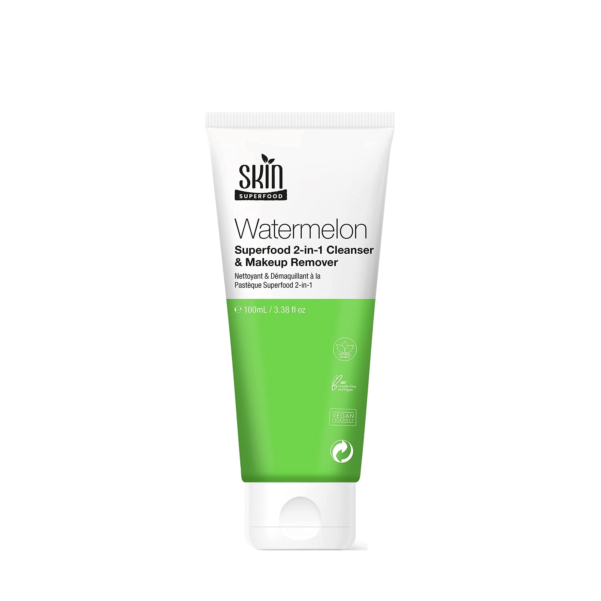 Skin Superfood 2-In-1 Watermelon Cleanser & Makeup Remover. Natural & Vegan 3.38 Fl Oz