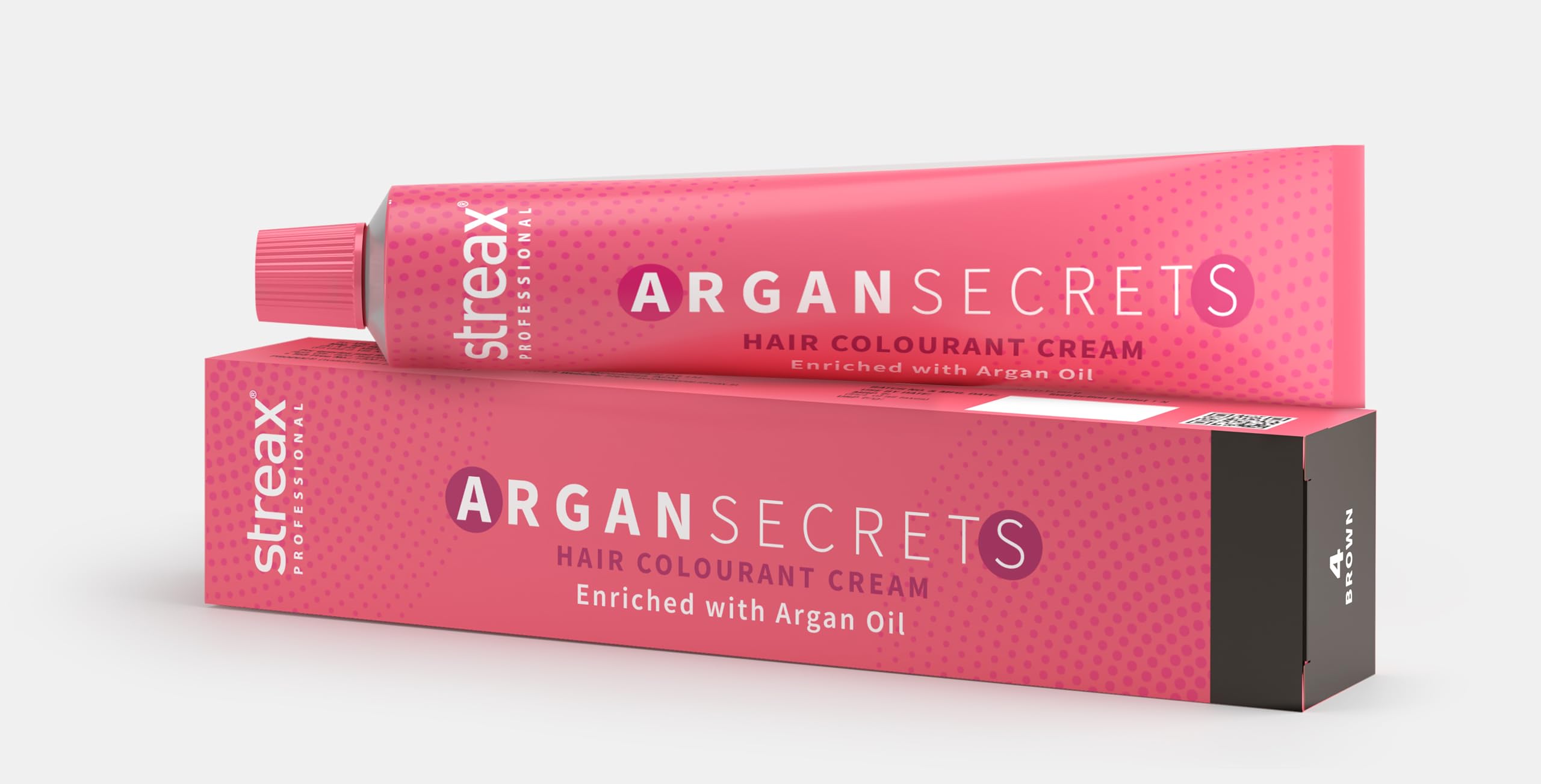 Streax Professional Argan Secrets Permanent Hair Colourant Cream - Brown 4 (Enriched With Argan Oil) For All Hair Types ; 90 Gm