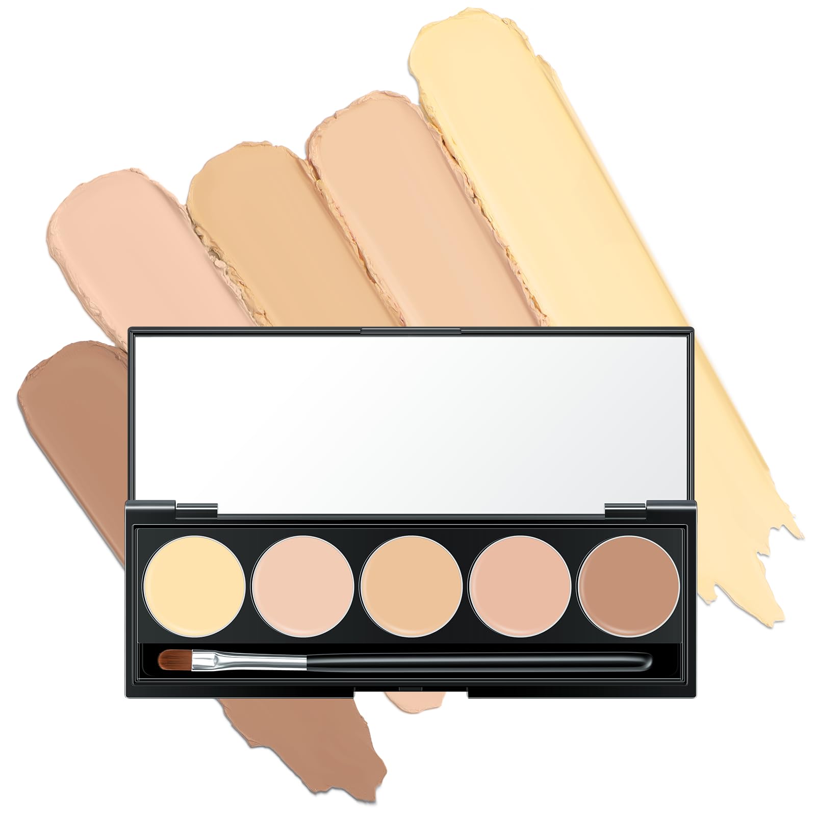 Falocutus 5 In 1 Multi-Use Correcting Concealer Palette,Waterproof Long Lasting Contour Palette,Professional Creamy Concealer Ki