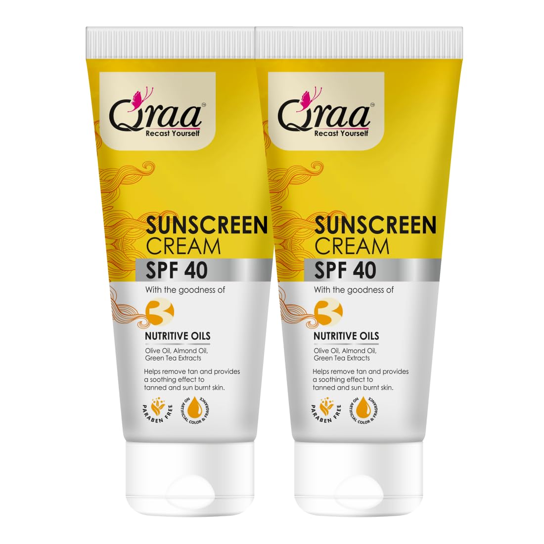 Qraa Sunscreen  Spf 40 Pa++++ Sunscreen Cream Spf 40|Helps Remove Tan|Helps In Sun Burn| Pack Of 2 (200Gm, 2)