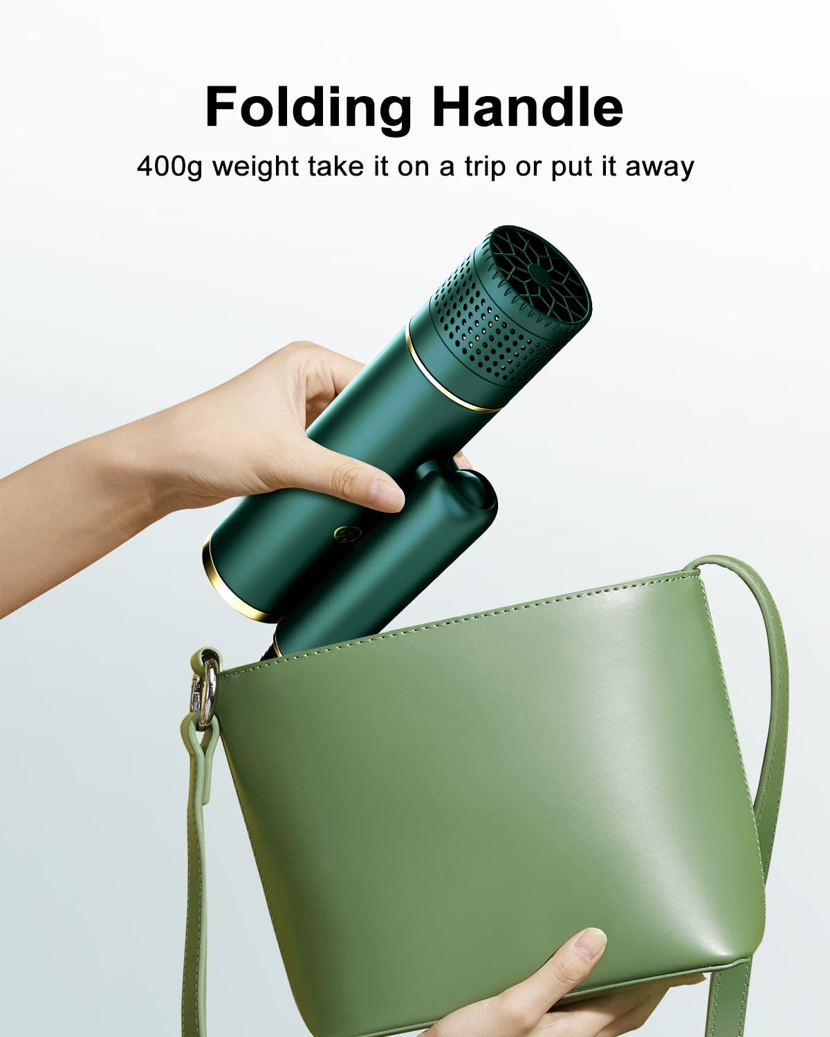 7Magic Fast-Drying Hair Dryer, Foldable Ionic Blow Dryer With Storage Bag For Travel, Lightweight Portable Hairdryer For Women &