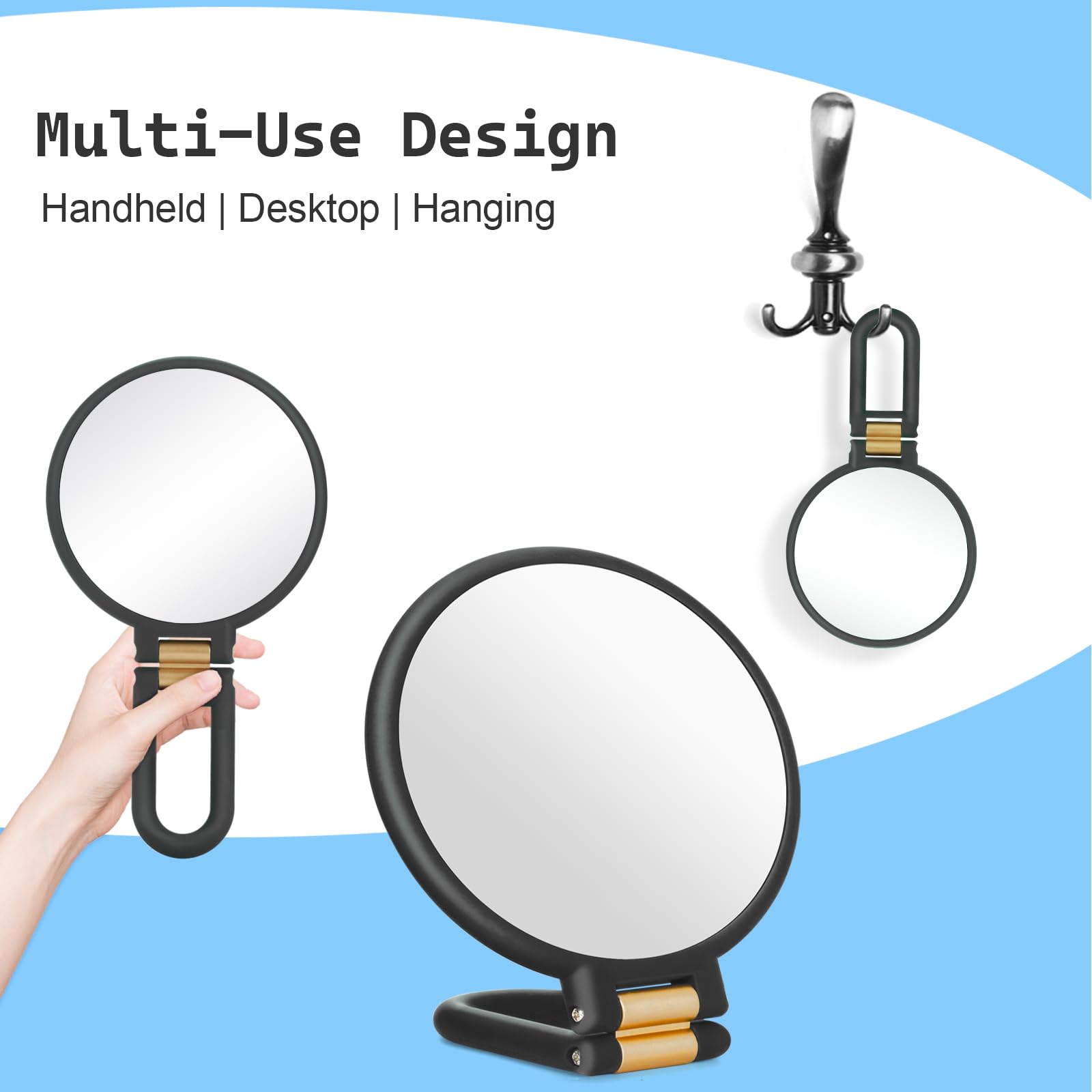 Sifolo 30X Magnifying Mirror, Travel Hand Mirrors With Handle - Double Side Handheld Mirror With 1X 30X Magnification & Adjustab