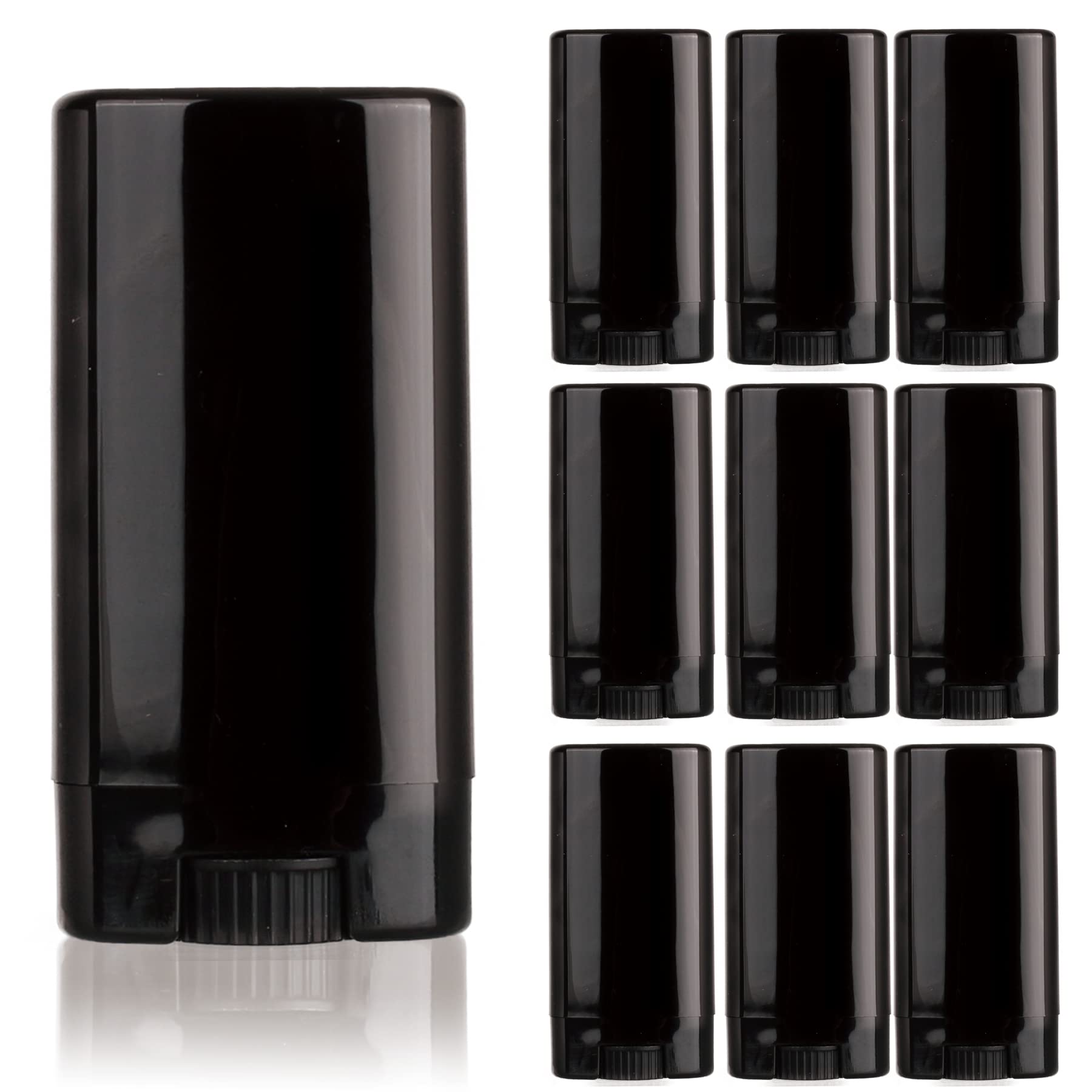 10 PCS plastic empty 15g black oval shape lip balm tube deodorant containers 0.5oz lipstick tube small wax packing container