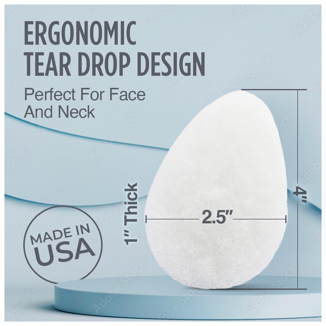 HartFelt 2ct Tear Drop Face Scrubber for Women | Reusable Facial Sponges for Daily Cleansing | Facial Exfoliating Pads for Remov