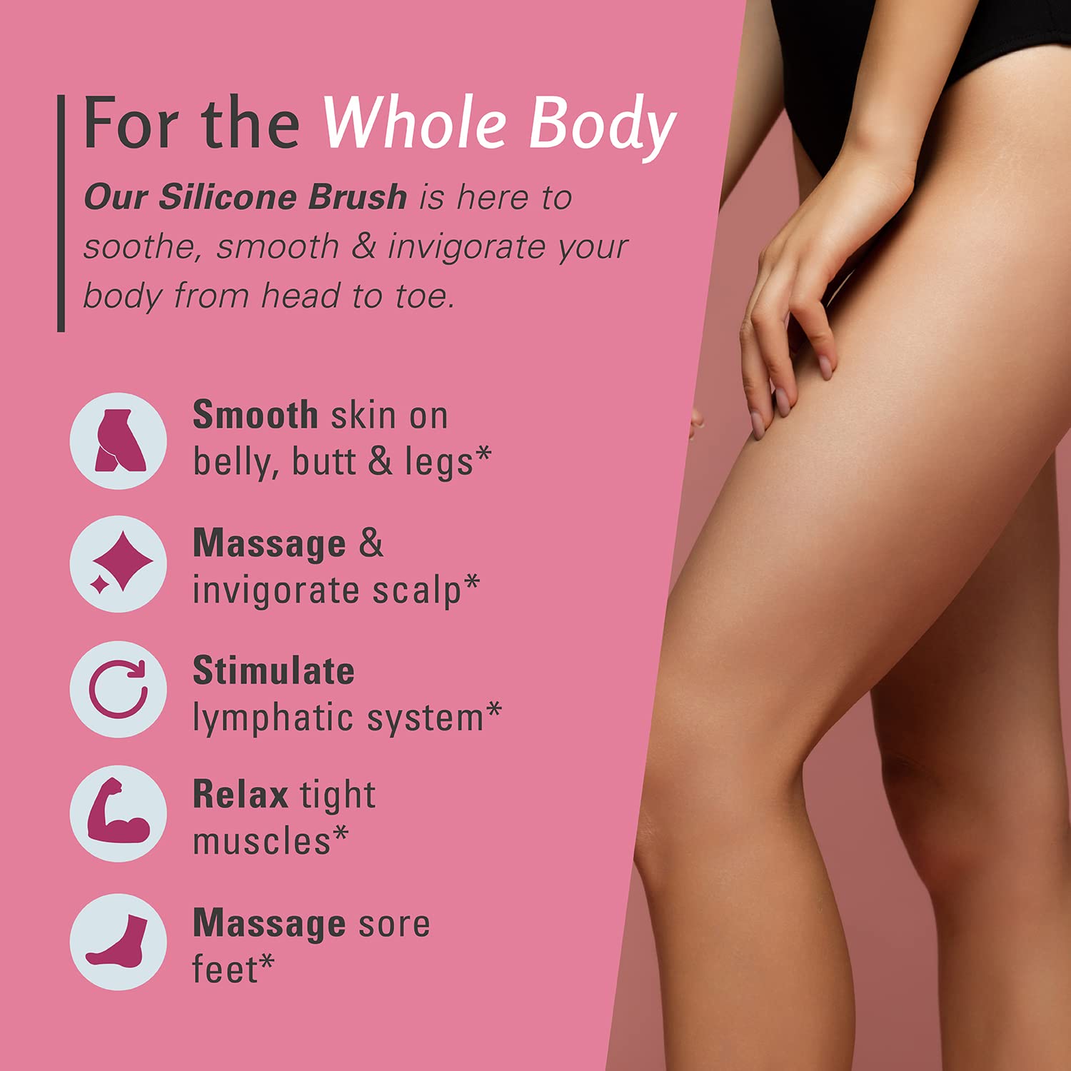Cellulite Massager Brush | Anti Cellulite Silicone Body Scrubber - Skin Smoothing Tighten Tone Exfoliate & Firm Skin Use on Scal