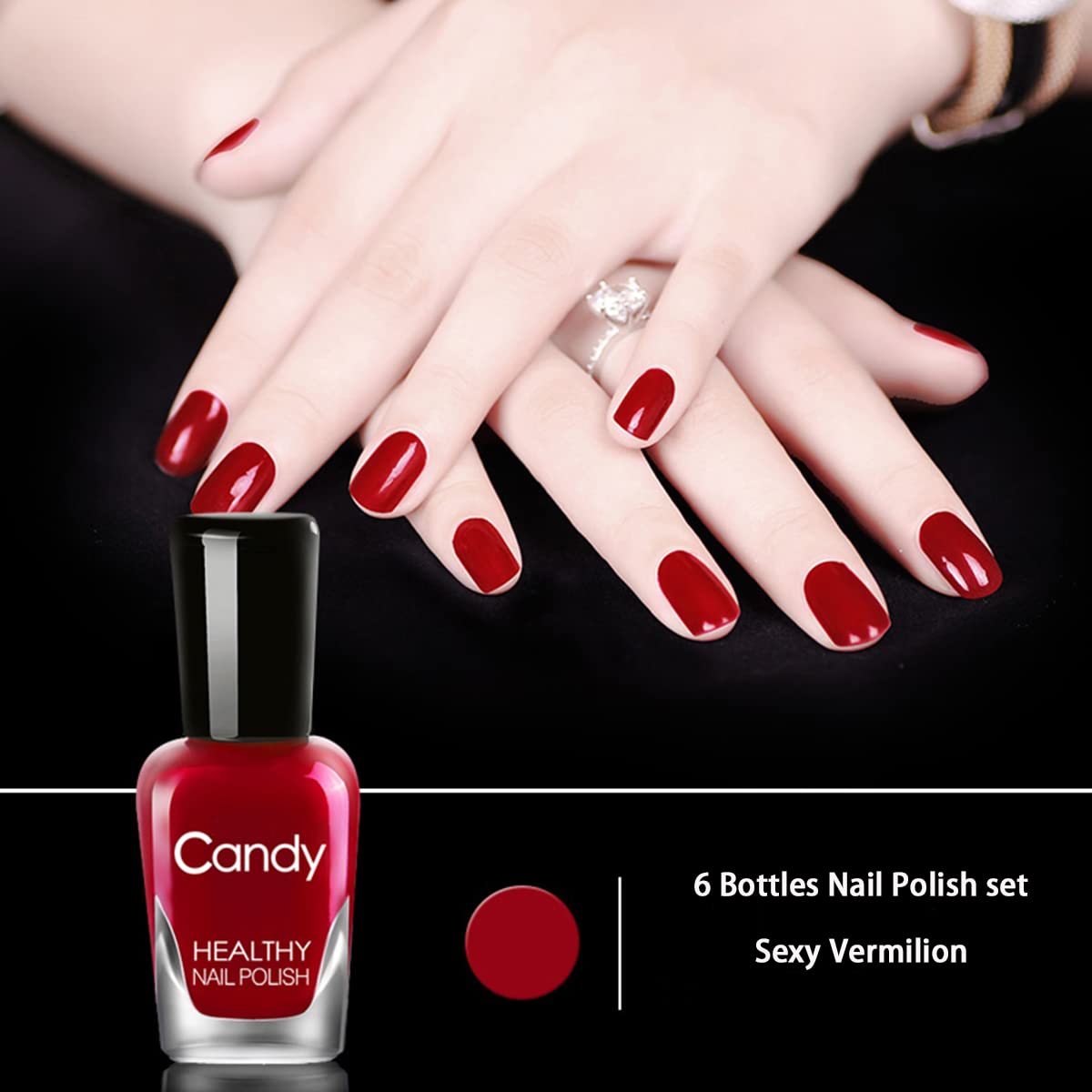 Tophany Non Toxic Easy Peel Off And Fast Dry Nail Polish Set For Pack, Eco Friendly & Organic Water Based For Women,Teens (6 Bot