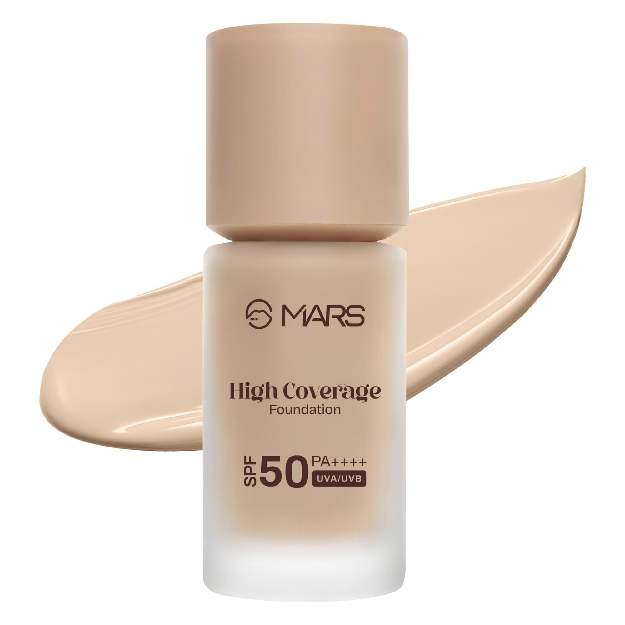 Mars Spf50 Pa++++ High Coverage Foundation (40Ml) | Blemish Free & Blendable Makeup | All Skin Type | In-Vivo Tested With 5 Star