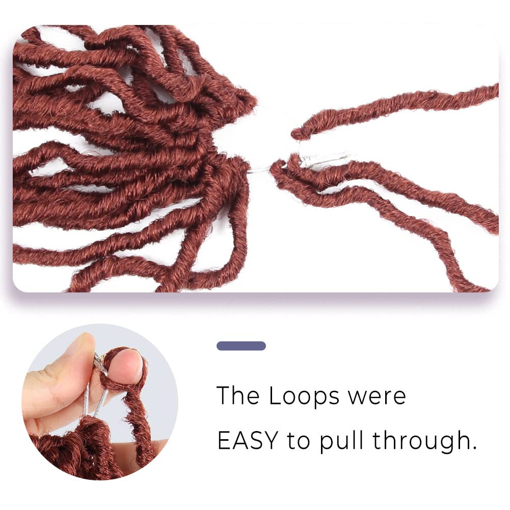 Niseyo 10 Inch Soft Locs Short Pre-looped New Faux Locs Crochet Hair 6 Packs (10 Inch, 350#/Ginger Red)
