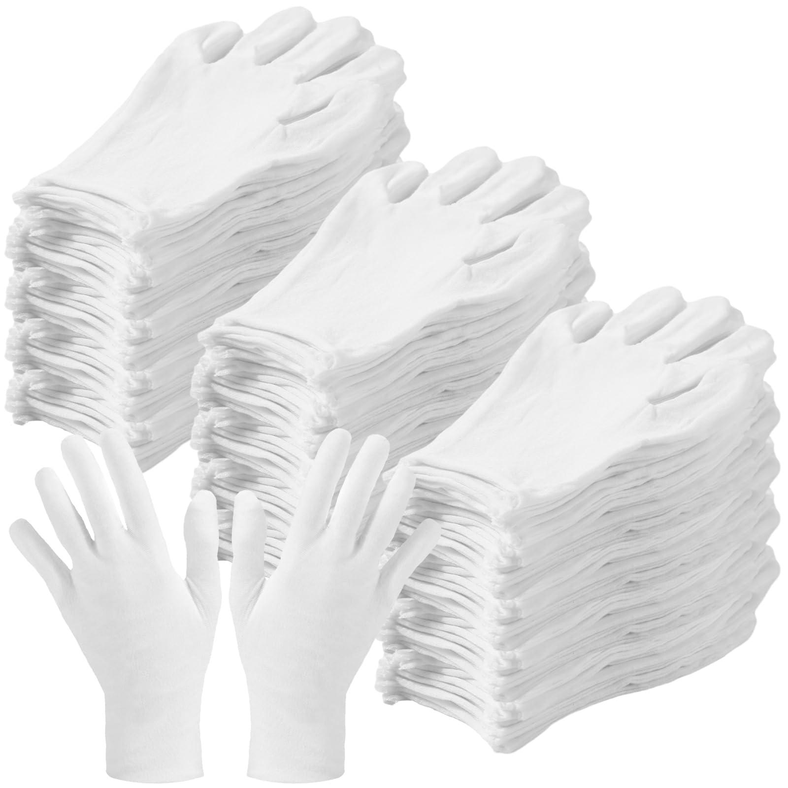 Frienda 300 Pcs Cotton Gloves Bulk Large Size for Men Women Inspection Gloves for Dry Hand Art Handling Coin Jewelry(L)