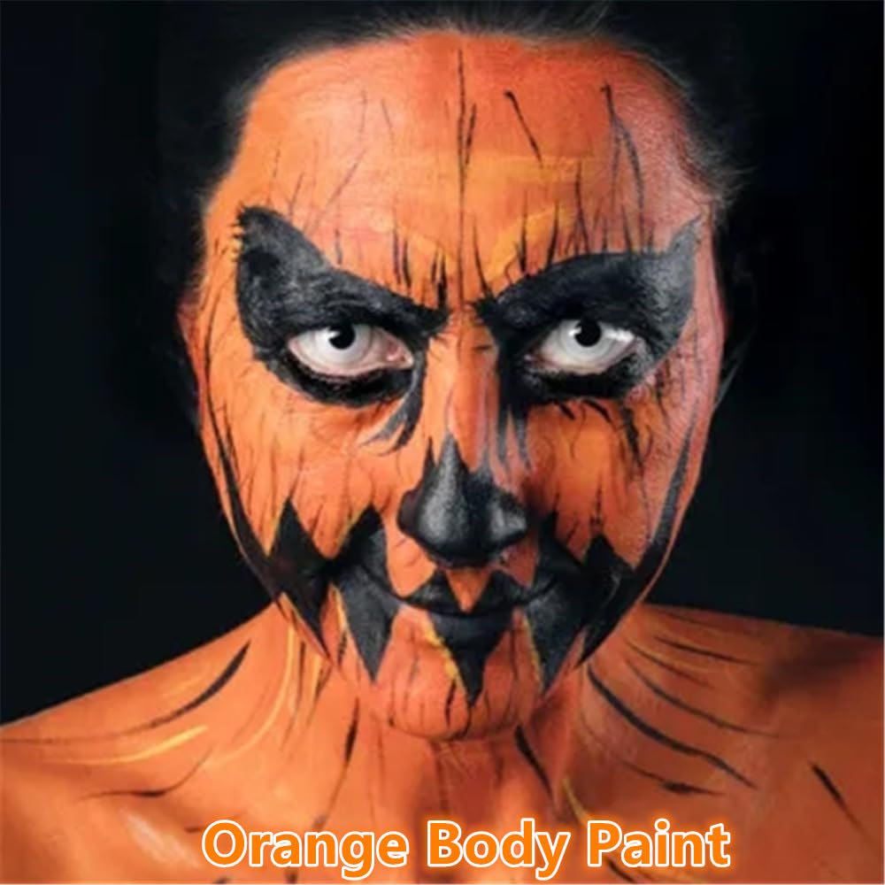 Go Ho Orange Body Paint Washable(2.37 Oz,70 Ml),Water Based Cream Orange Face Body Paint For Sfx Cosplay Costumes Festivals Hall