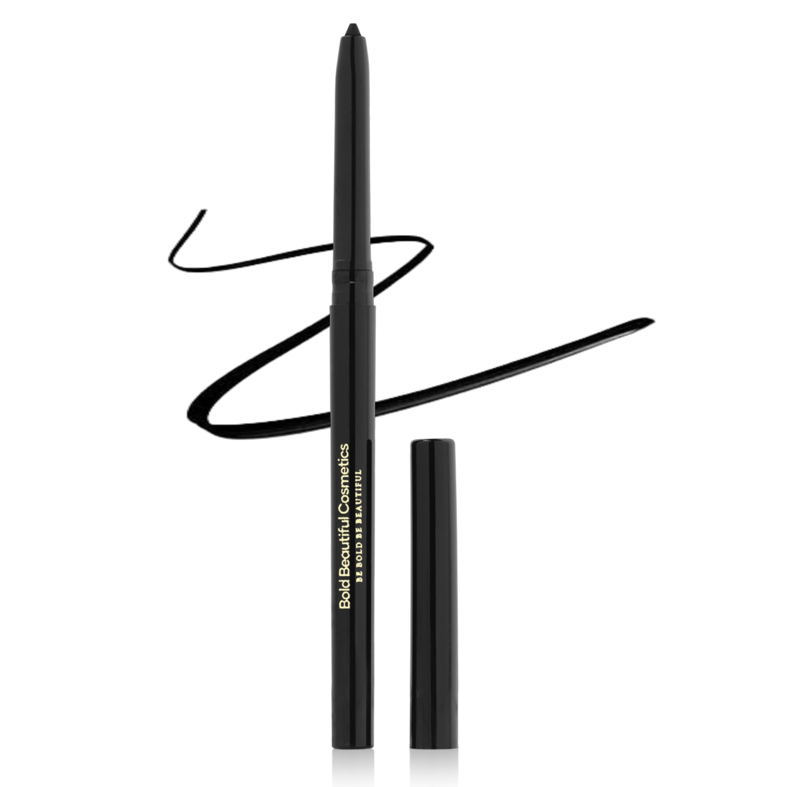 Bold Beautiful Cosmetics Gel Eyeliner Pencil Hypoallergenic Waterproof And Smudge-Proof Vegan Long-Lasting - Black, 1 Count