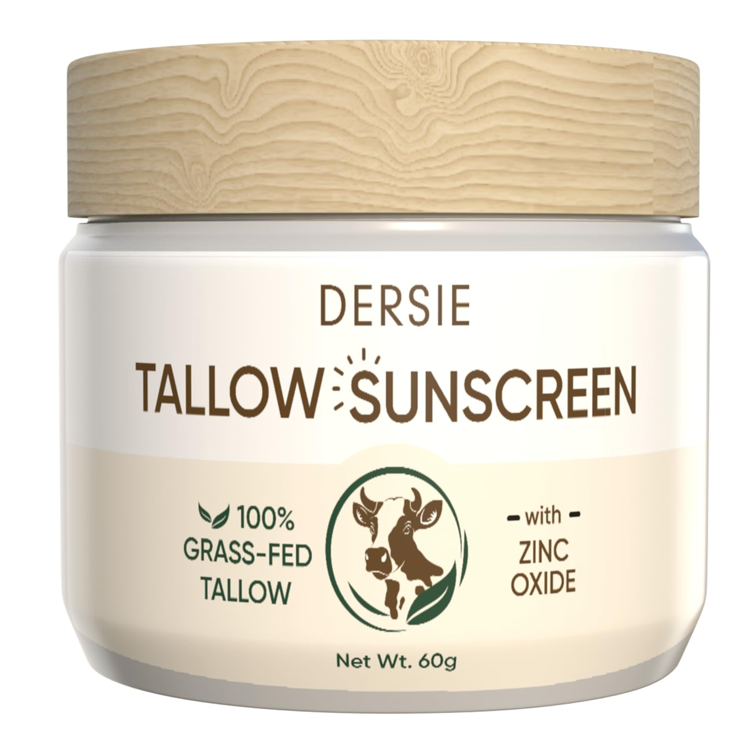Beef Tallow Sunscreen With Zinc Oxide: Tallow & Zinc Oxide Instant Sun Protection - Non Greasy Formula With Beeswax, Red Raspber