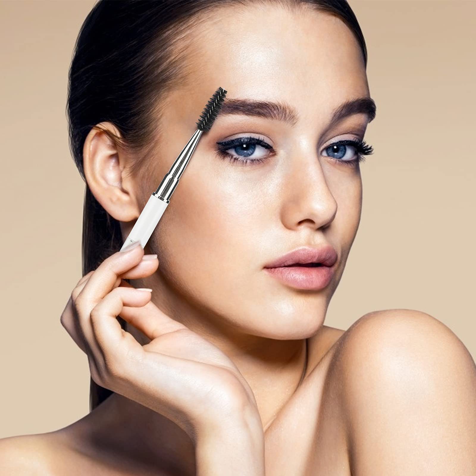 G2Plus 3Pcs Eyelash Brushes With Cap, Eye Brow Brush, Eyelash Mascara Brushes Wands Applicator Makeup Tools For Travel