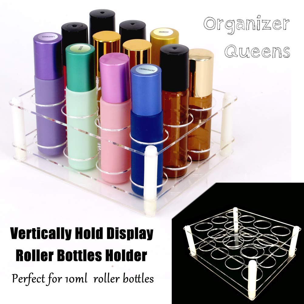 BOXIN 12Slots Roller Bottles Holder, Perfect Vertically Hold For Essential Oils Rollers, Great Oils Display Holder Roller Bottle