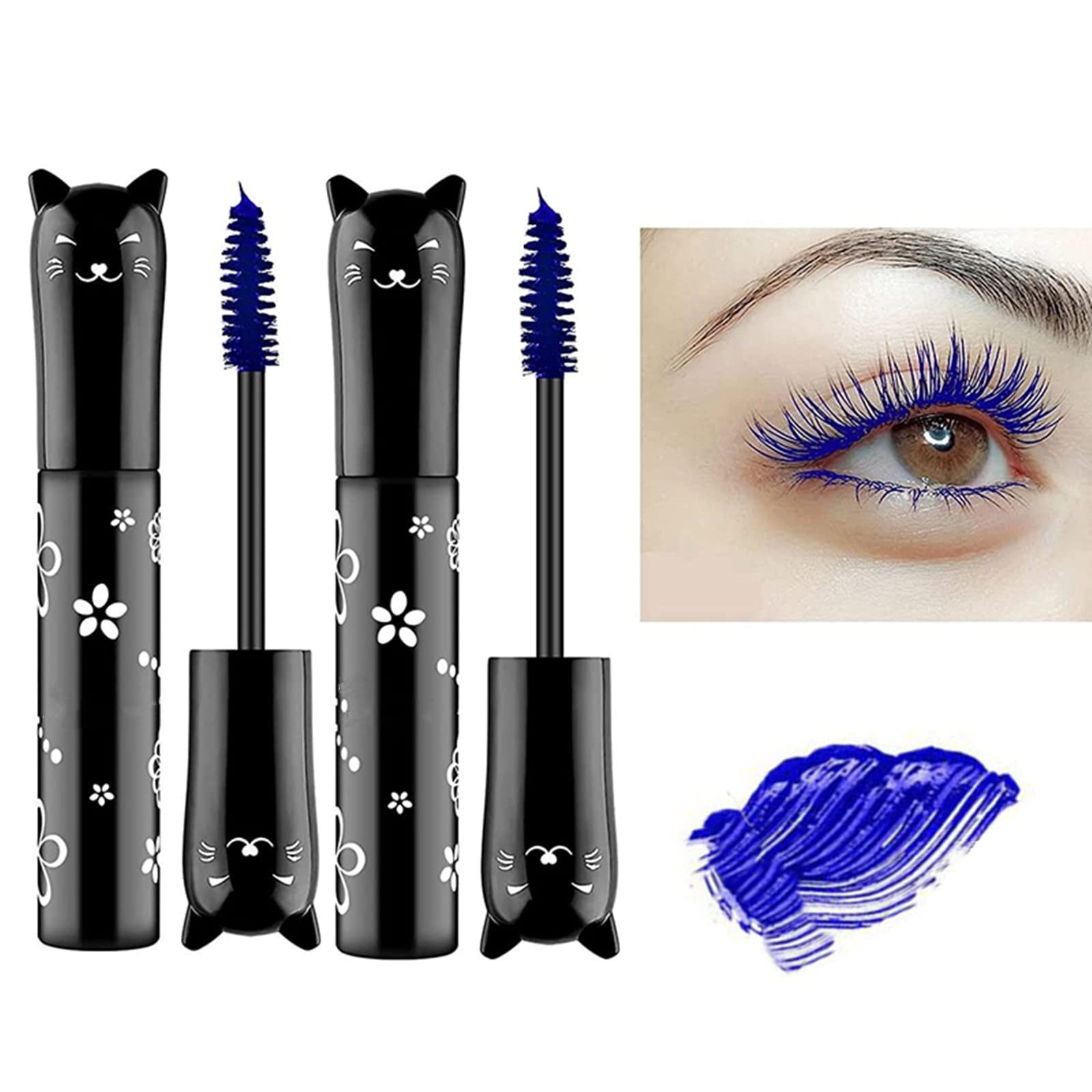 Lgszgdcn Blue Colors Lashes Mascara Eyes Makeup Waterproof Fast Dry Eyelashes Curling Lengthening Lengthening, Lifting, Curling