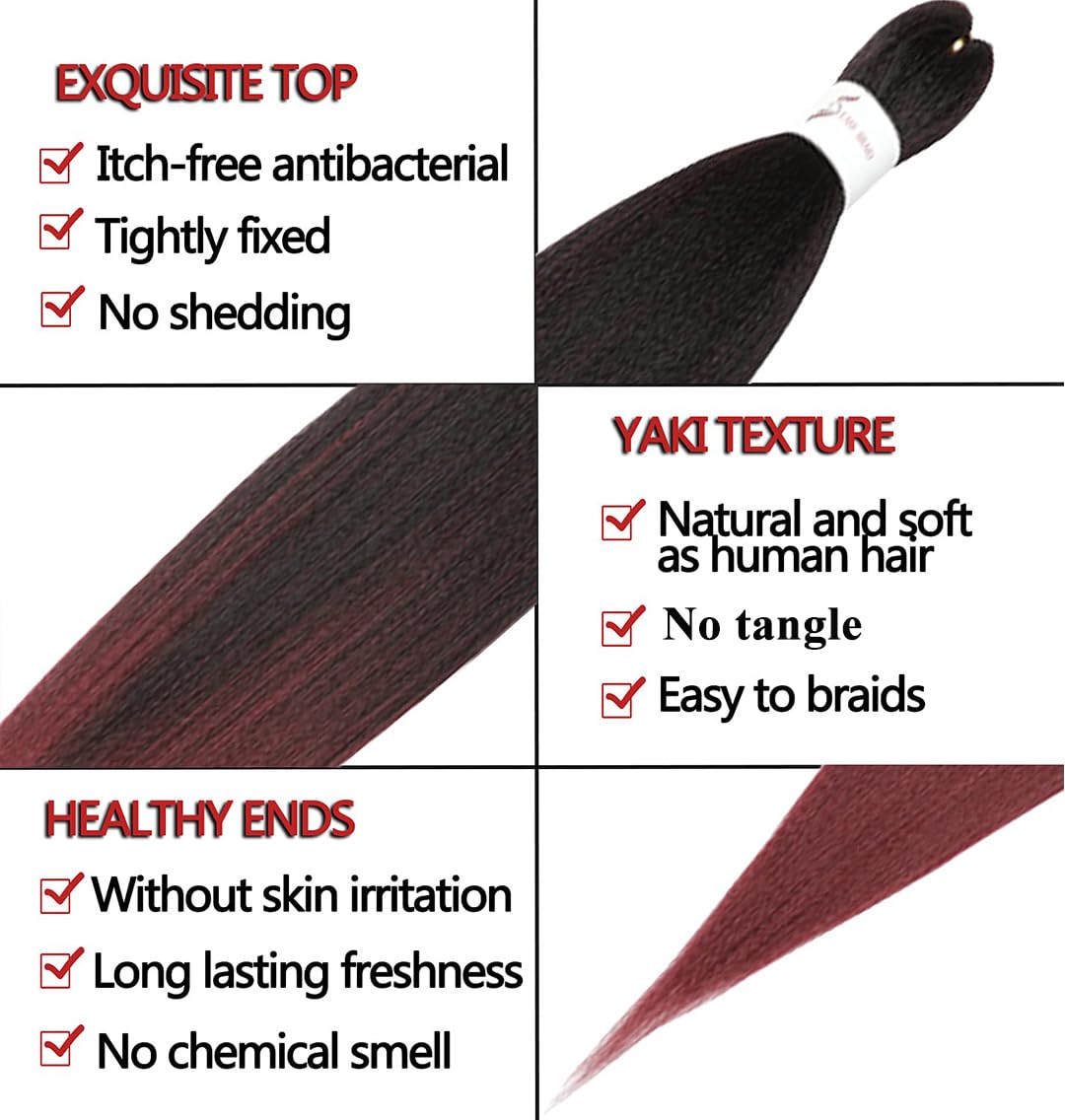 Braiding Hair 32 Inch 8 Packs Hair Extensions Professional Synthetic Braid Hair Crochet Braids, Soft Yaki Texture, Hot Water Set
