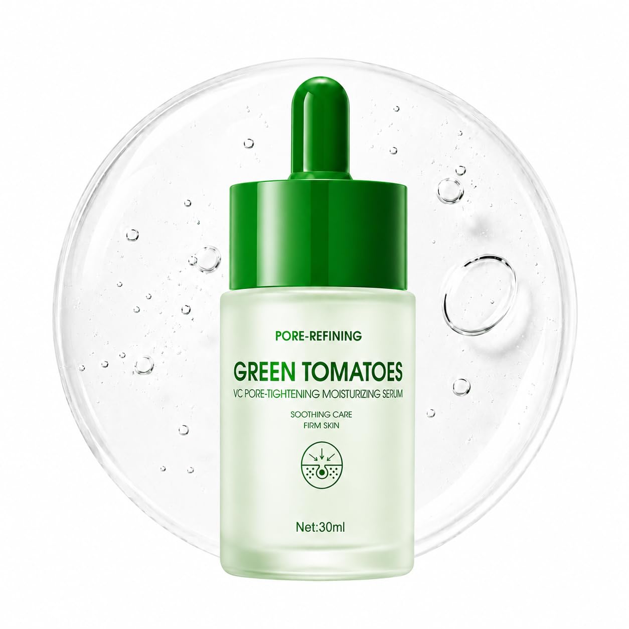 Pore Refining Facial Serum with Green Tomato & Vitamin C | TripleAction: Refines Pores, Firms Skin, Moisturizes & Soothes | Boo