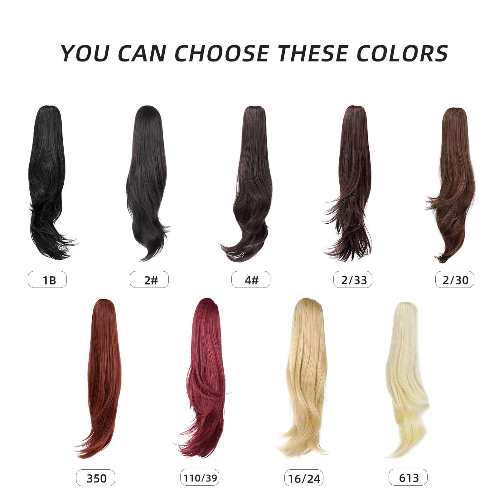 Heweicsy Ponytail Extensions,Hair Extension Ponytail 22'' Long Claw Hair Extension Synthetic Wavy Straight Hairpieces Ponytail C