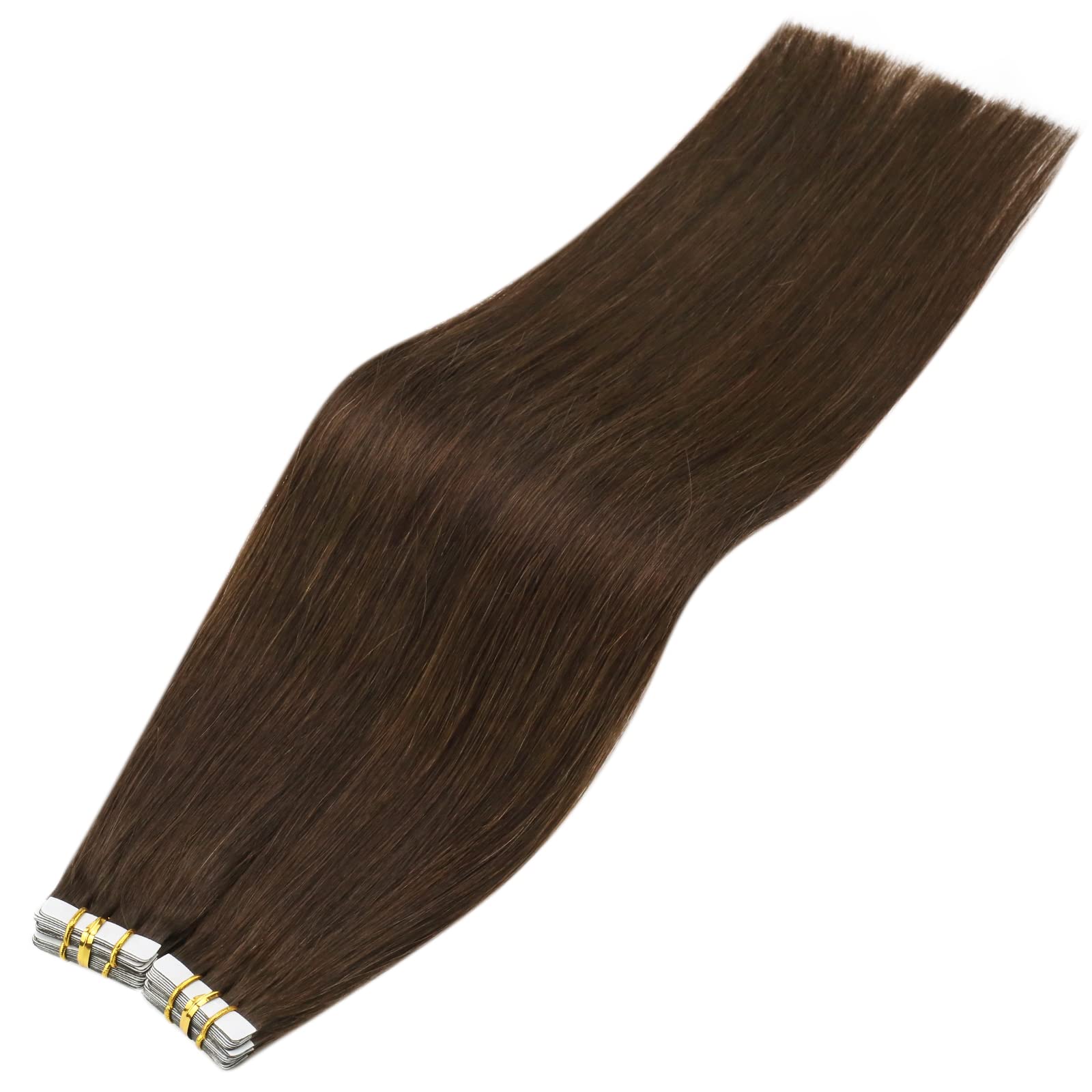 Sunny Tape In Hair Extensions Human Hair Brown Hair Extensions Tape In Chocolate Brown Tape In Hair Extensions For Women 4 Brown