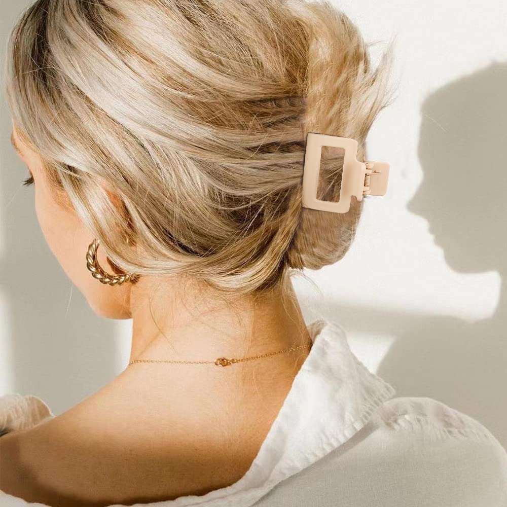 ATODEN Hair clips for Women 5Pcs Square claw clips for Thin Hair cute Hair clips Hair claws Small Matte Hair clips Hair Styling