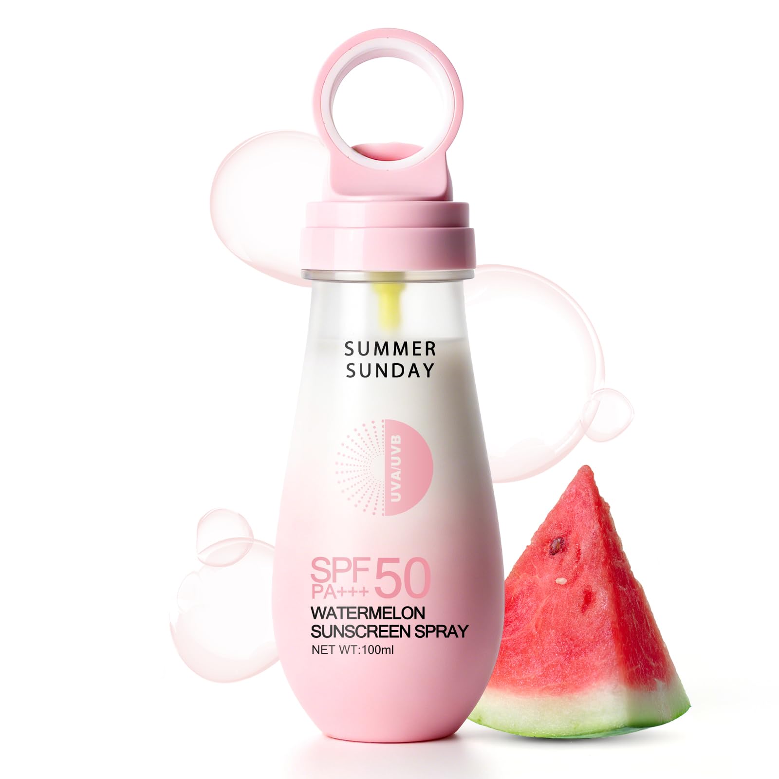 KYDA SPF 50 Watermelon Sunscreen Spray, Travel Size Cooling Body Sunscreen