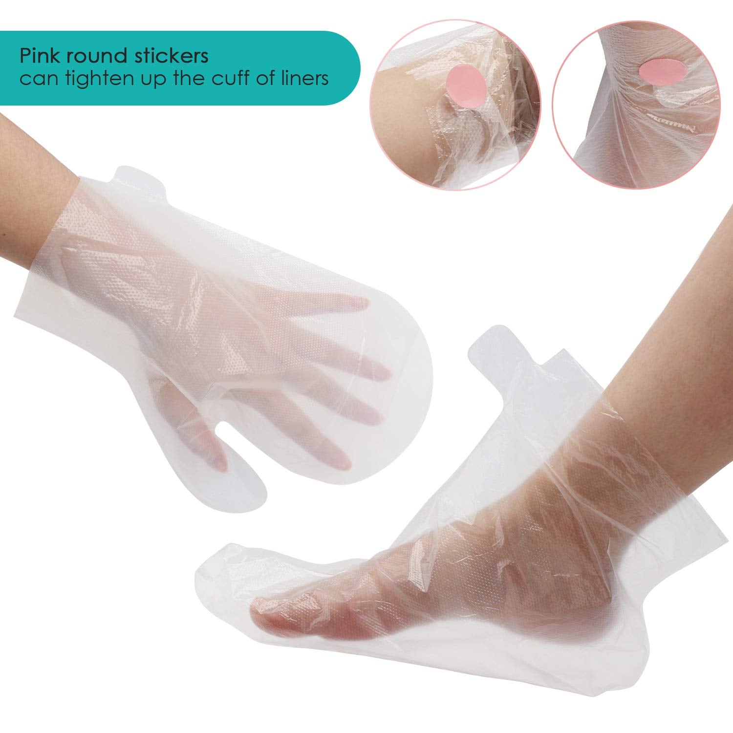 Segbeauty Paraffin Wax Liners, 200Pcs Larger And Thicker Plastic Hand And Foot Bags, Plastic Paraffin Bath Mitt Glove And Sock L