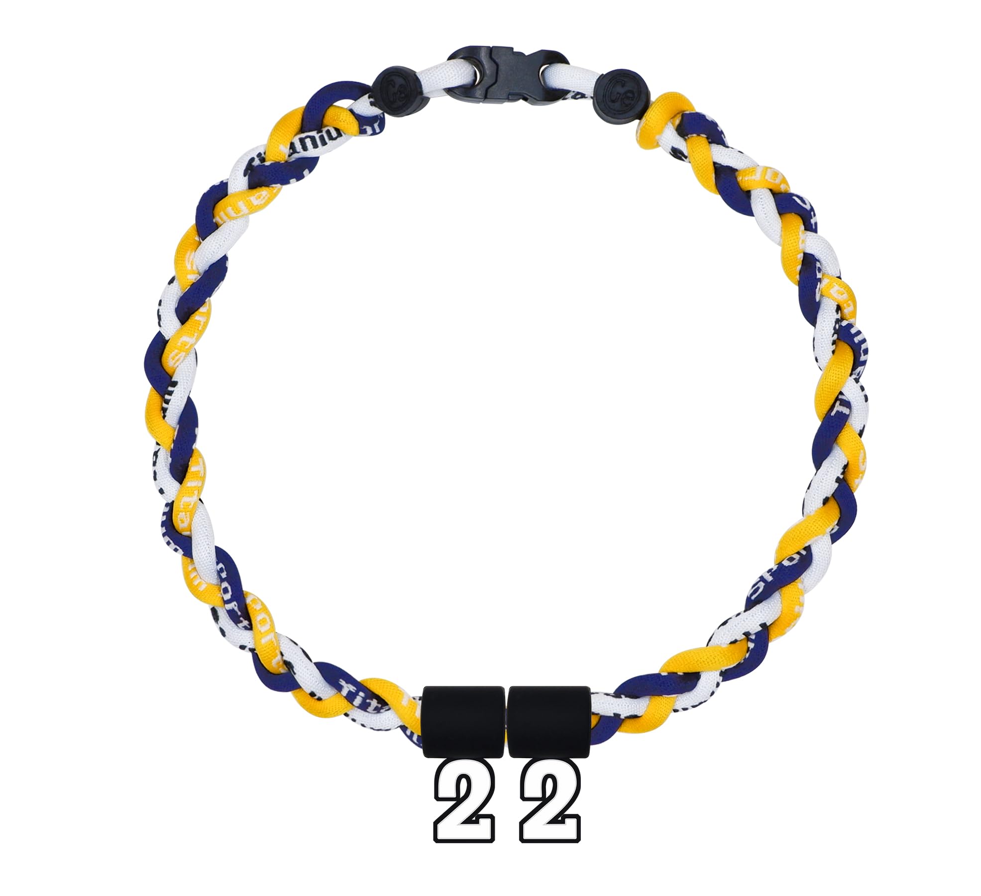 SUPBOMM Baseball Rope Necklaces, League Team Colors Braided Necklace with Number Pendant, Baseball Team Gifts, MILBrewers, No. 2