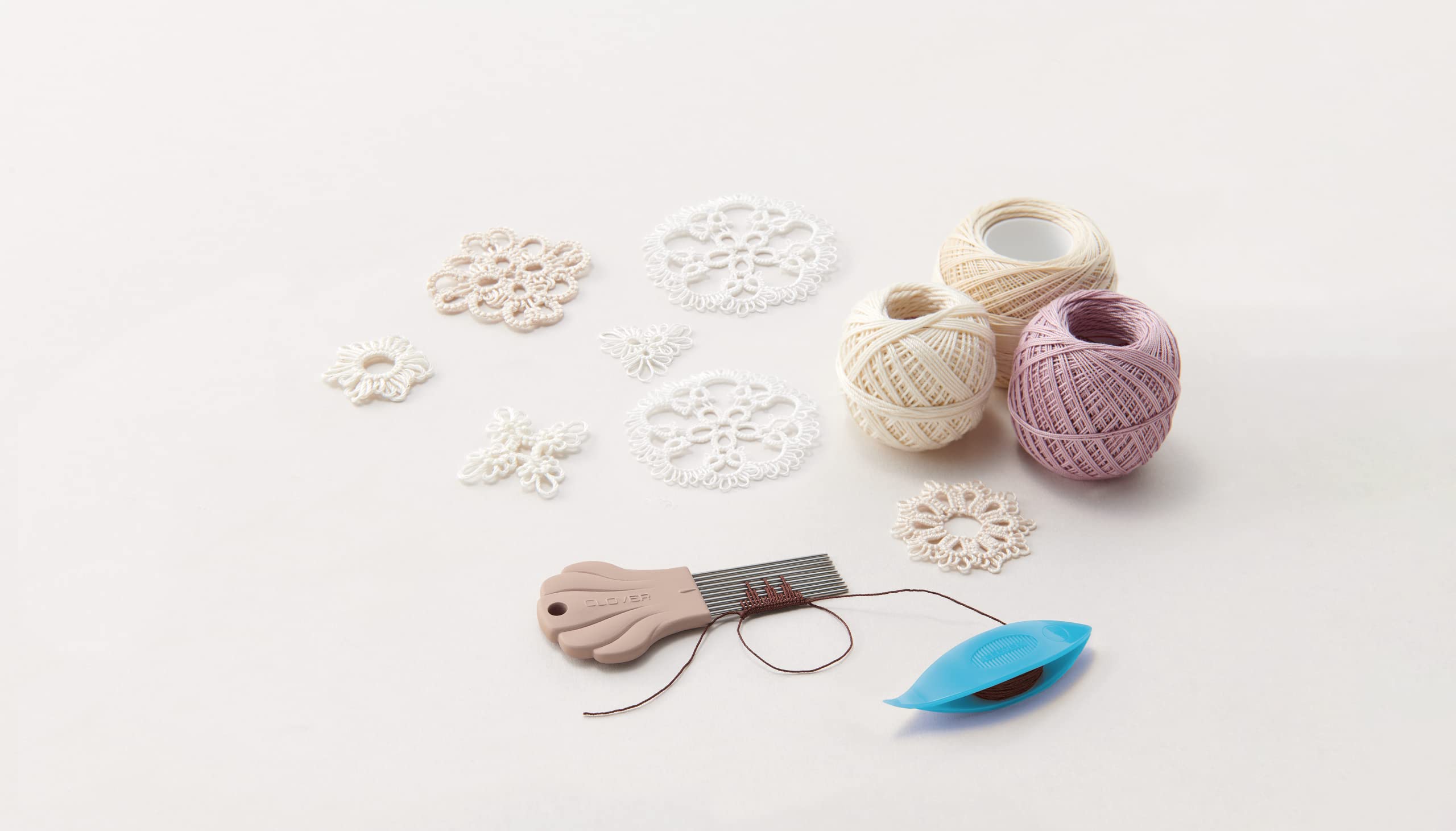 Clover Picot Comb, Taupe