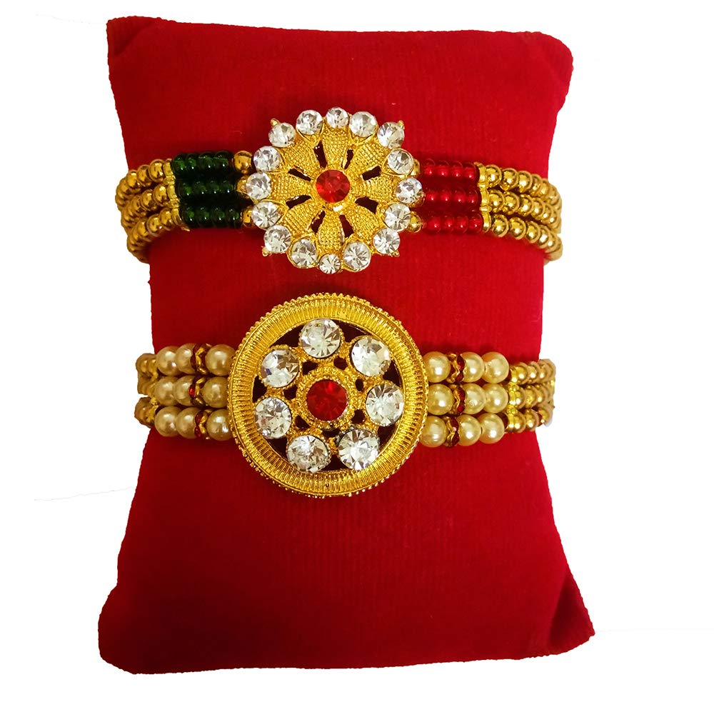 Avanti Creations Rakhi Bracelet For Rakshabandhan Rakhi For Brother With Roli Chawal With Tilak Stick Set Of 2 Rakhi