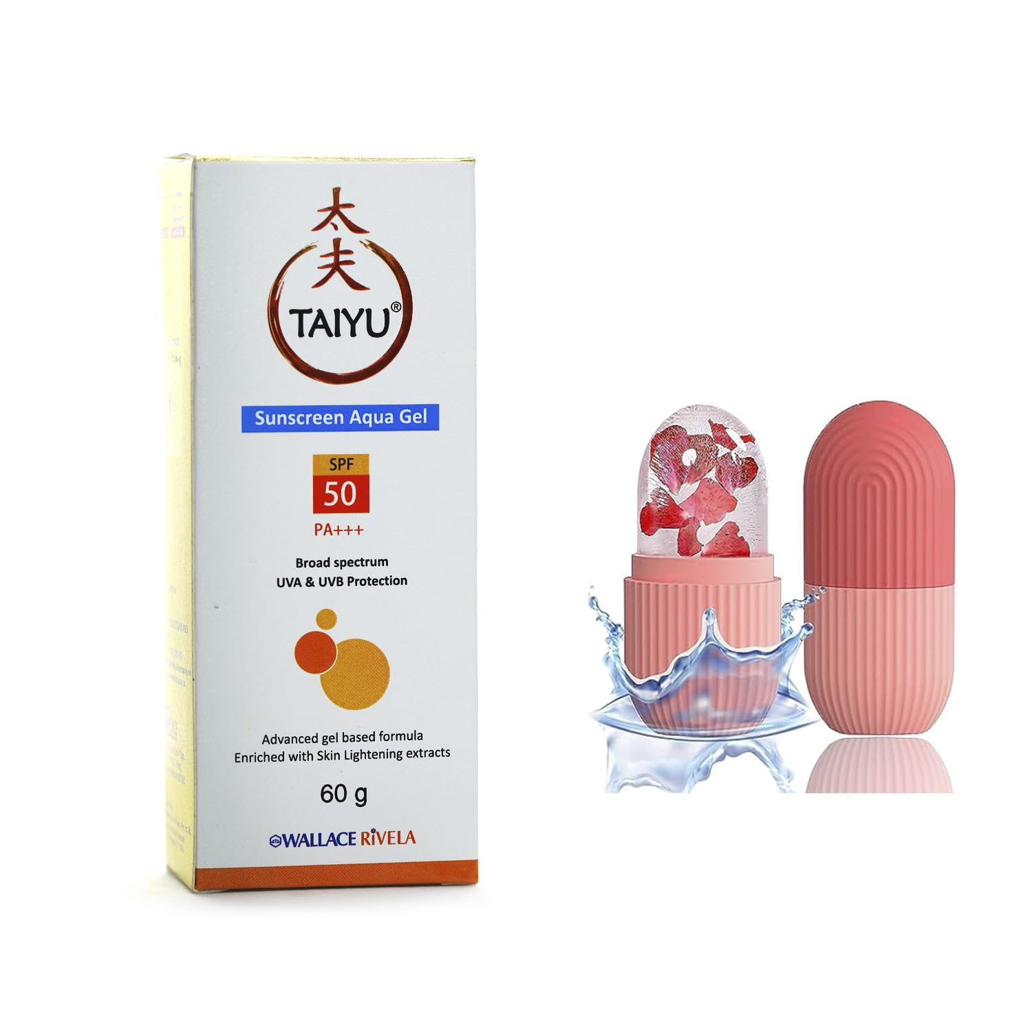 Brsd Taiyu Sunscreen Aqua Gel Spf 50 Pa+++ With Ice Roller (Combo) | For All Skin Types