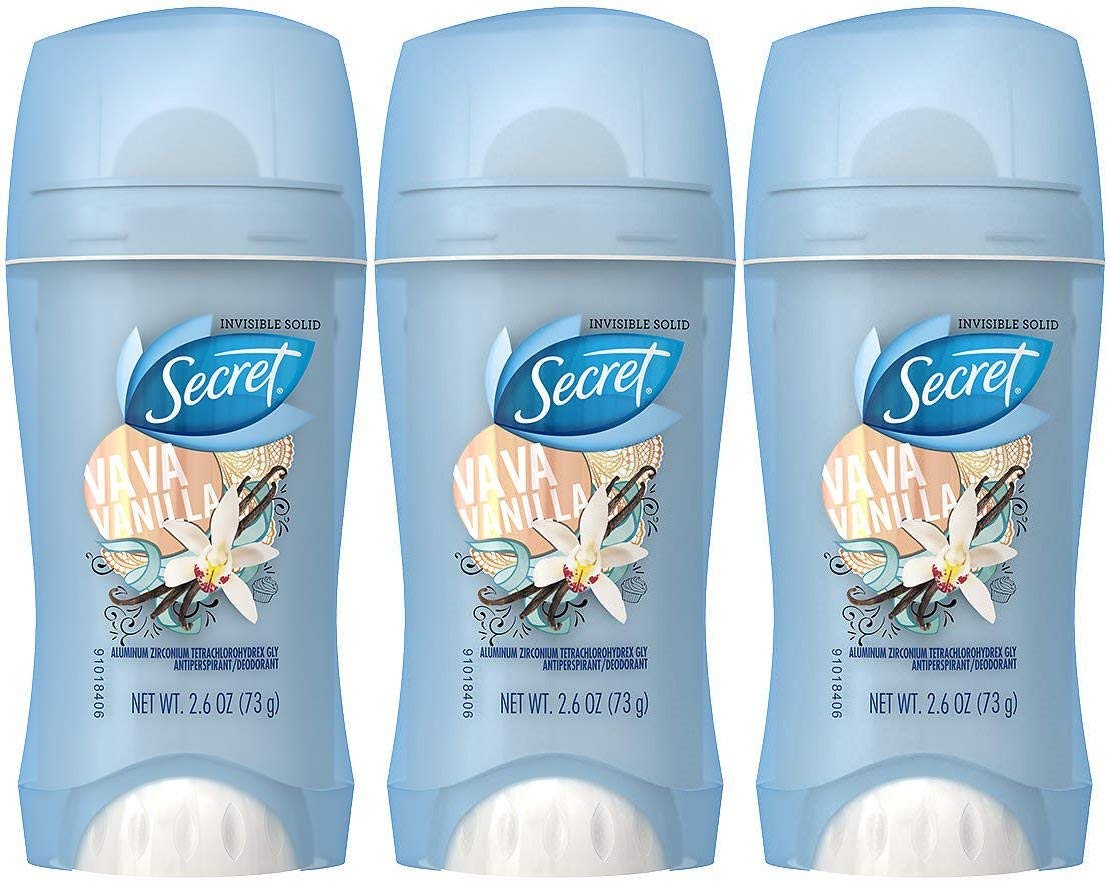 Secret Scent Expressions Va Va Vanilla Invisible Solid Antiperspirant & Deodorant, 2.6 Ounce (Pack Of 3)