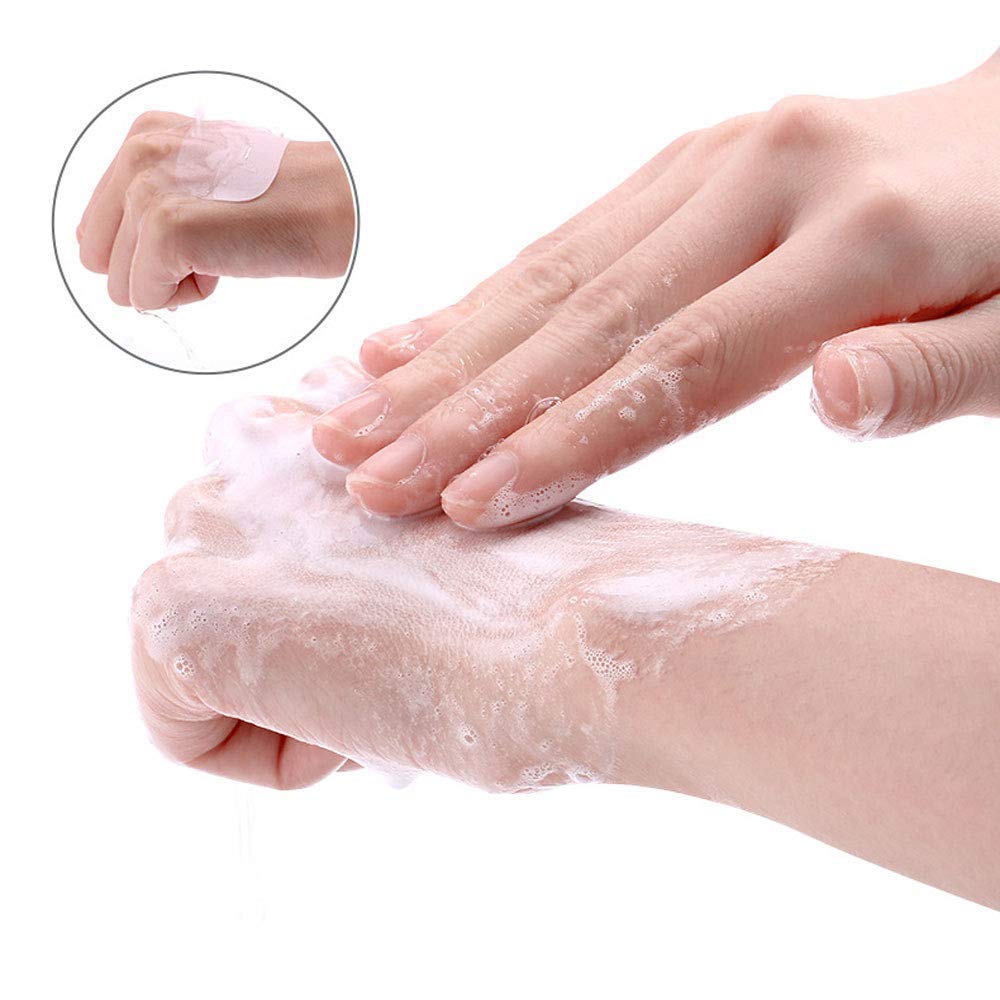 Kiseer 1 Boxs (50 Sheets) Mini Portable Travel Soap Paper Sheets Disposable Hand Washing Bath Scented Paper Soap For Outdoor, Ca